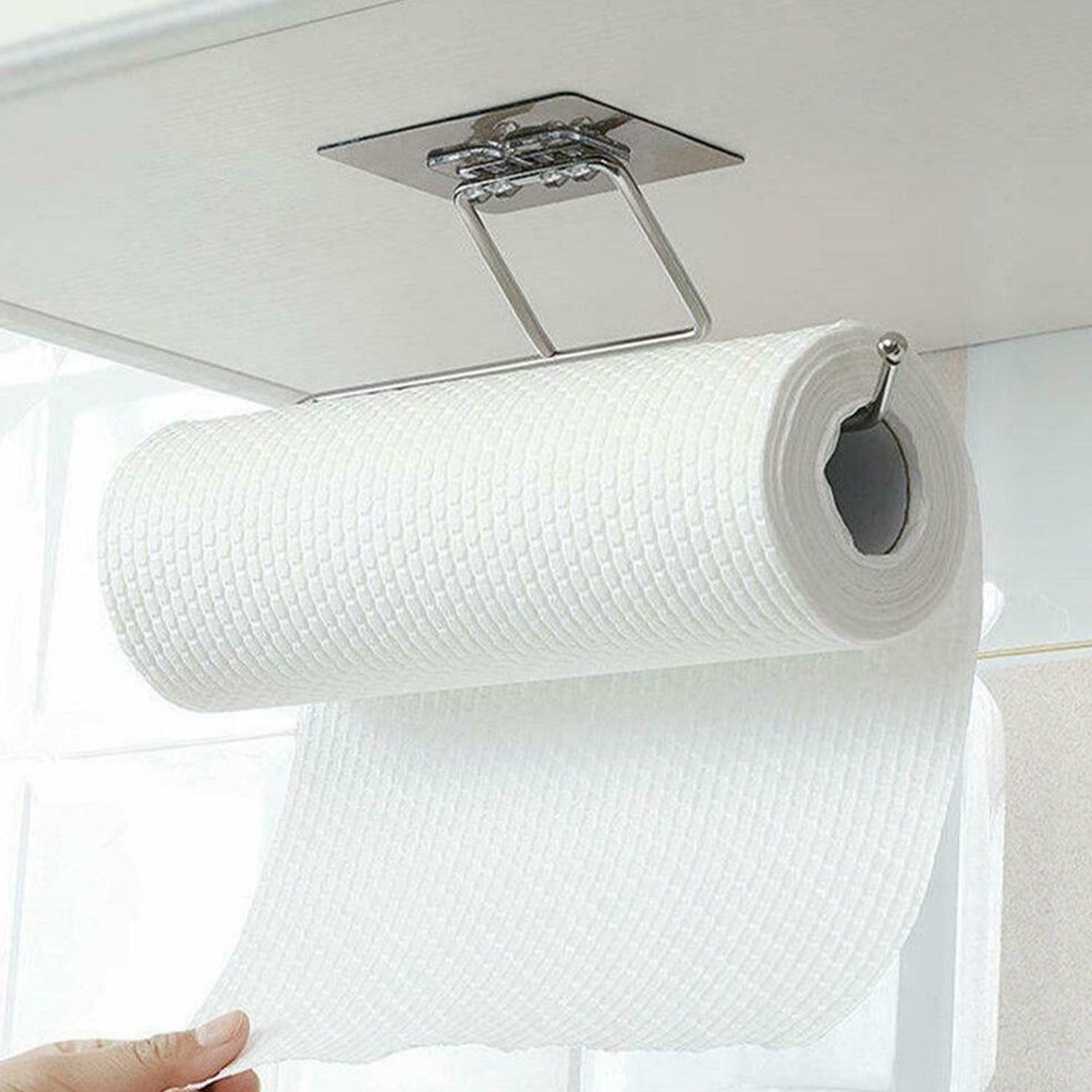 Stainless Steel Adhesive Paper Roll Holder Tissue (1 pc) - Springkart 