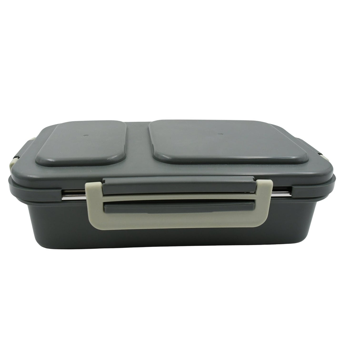 Miracle Quick Lock Leak Proof 2 Compartment Stainless Steel LUNCH BOX Inner Plate Reusable Microwave Freezer Safe Lunch Box Trendy Thermal Insulation Leak Proof for Office Vacuum Tiffin Box for Boys / Girls / School / Office Women and Men  - Springkart 