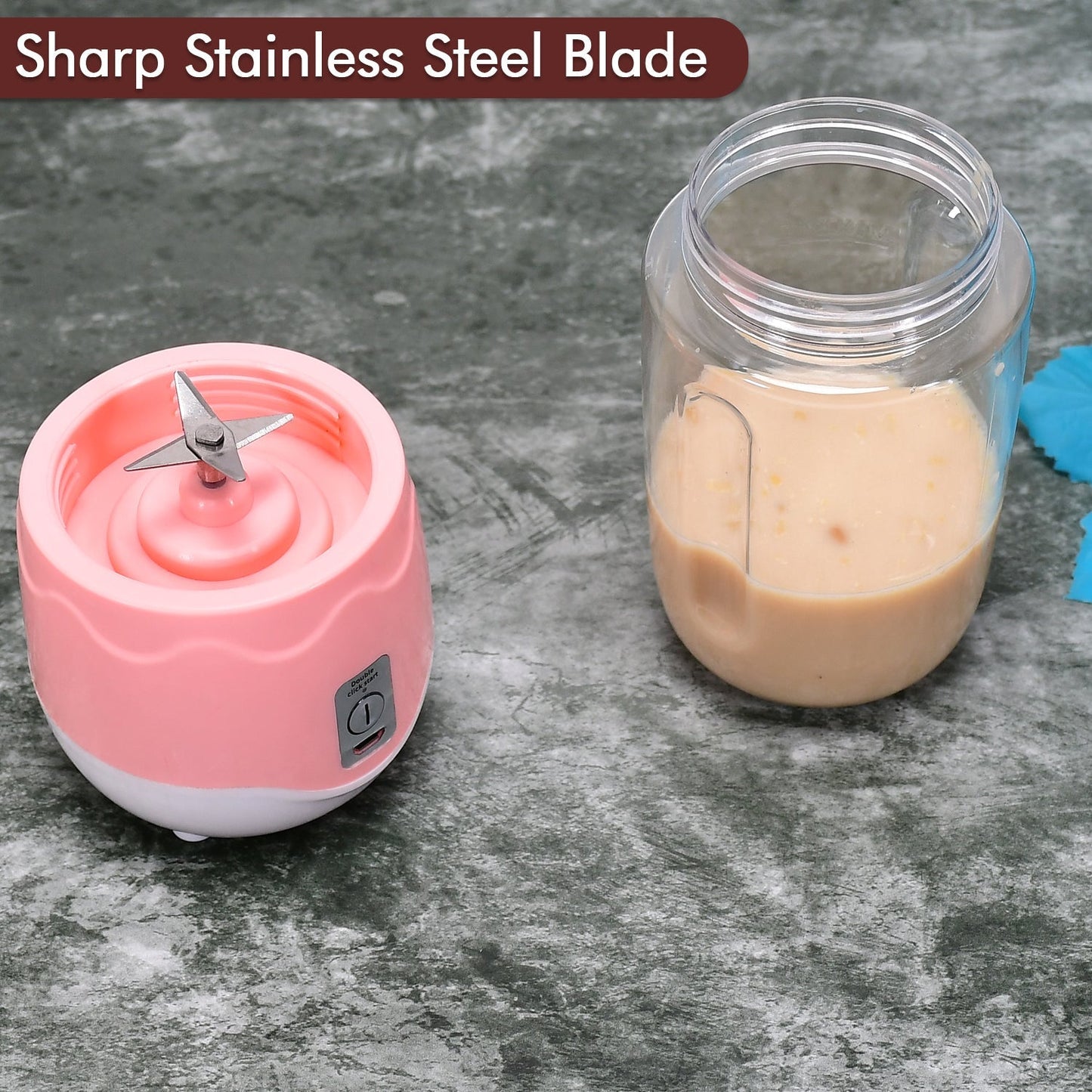 Portable Blender, Personal Blender Juicer Cup, Mini Handheld Blender with 4 Blades, Mixer for Fruit Shakes and Smoothies, Portable Juicer (Multicolor) - Springkart 