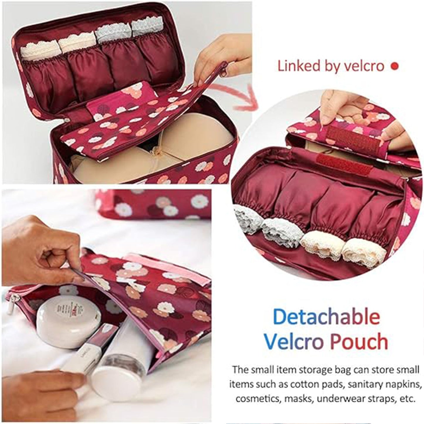 Multi Purpose Storage Bag, Underwear Storage Bag, Bra Organizer Bag Underwear Pouch, Waterproof Cosmetic Travel Bag, Lingerie Toiletry Wash Storage Case, Baby Diaper Bag (1 Pc)