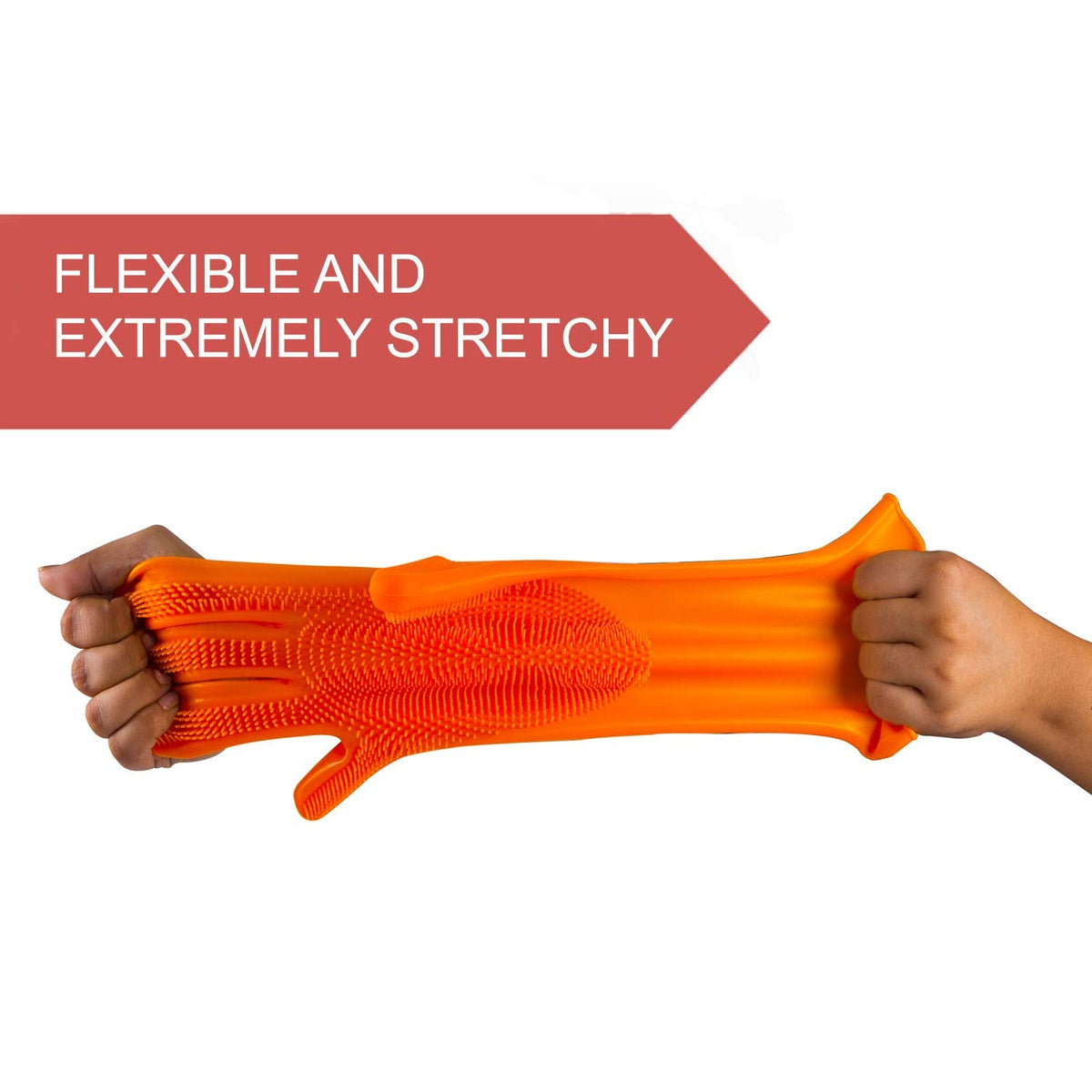 Gloves Magic Silicone Dish Washing Gloves With thumb knife finger protecor gears cutting vegetable (1 Pair) - Springkart 