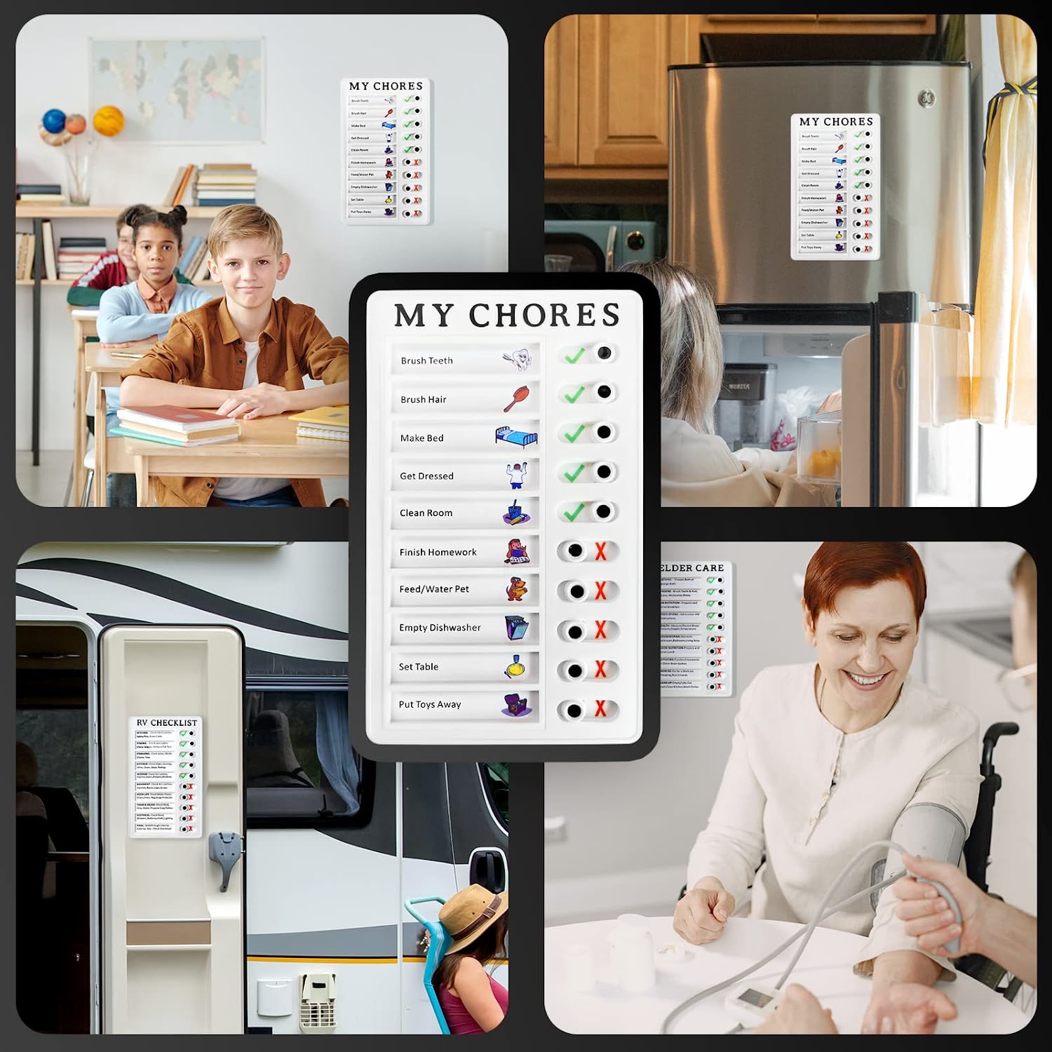 Portable My Chores Home Note Board Management Planning Memo Boards Reminding Time. (Size :- 20x12Cm) - Springkart 