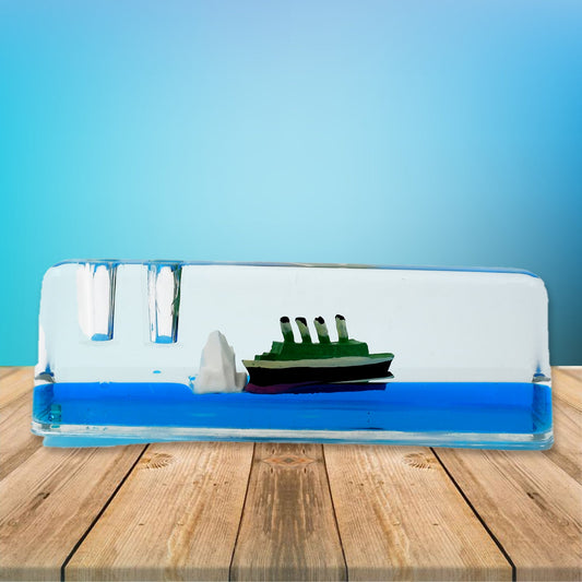 Car Interior Dashboard Decoration Floating Water Cruiser Ship Iceberg Ornament Car Interior Decoration for Birthday Gifts, Home Decor Suitable for Home Show Car Decoration, Gifts, Desk or Paperweight - Springkart 