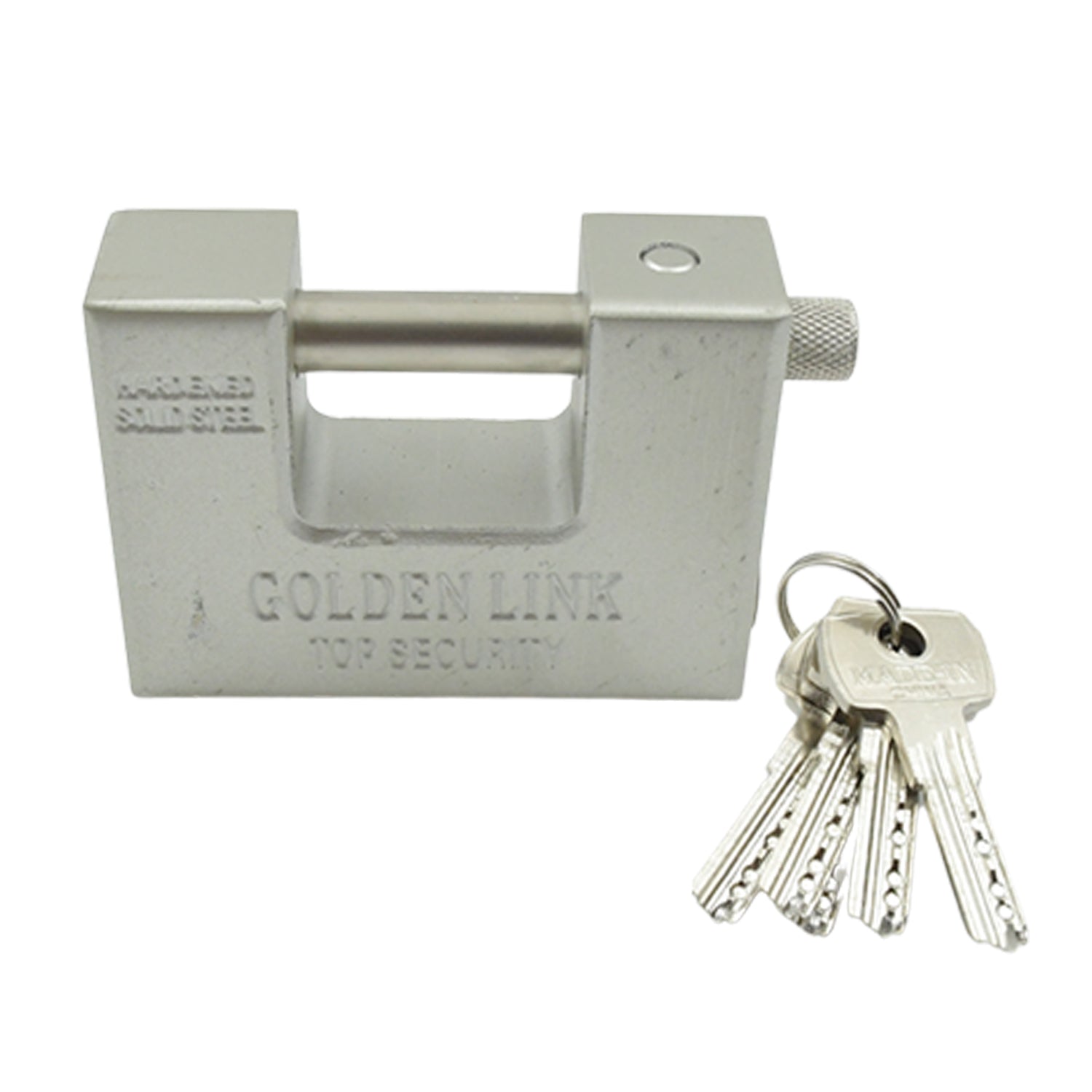 94mm Stainless Steel Padlock: Rectangular, Hardened Steel, 5 Keys - Springkart 