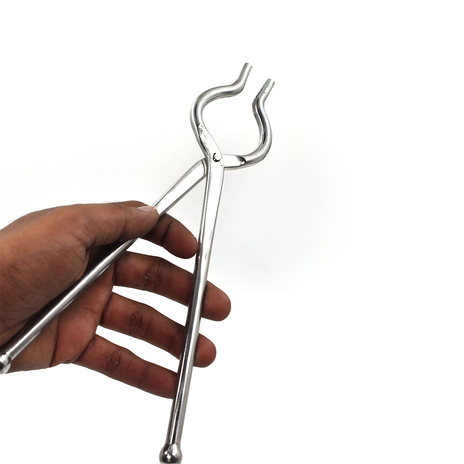 Ganesh Premium Quality Unbreakable Stainless Steel Goti Sandsi / Sansi / Pakkad / Pincer / Chimta / Tongs / Utensil Holder Smart Kitchen Tool - 8mm - Springkart 