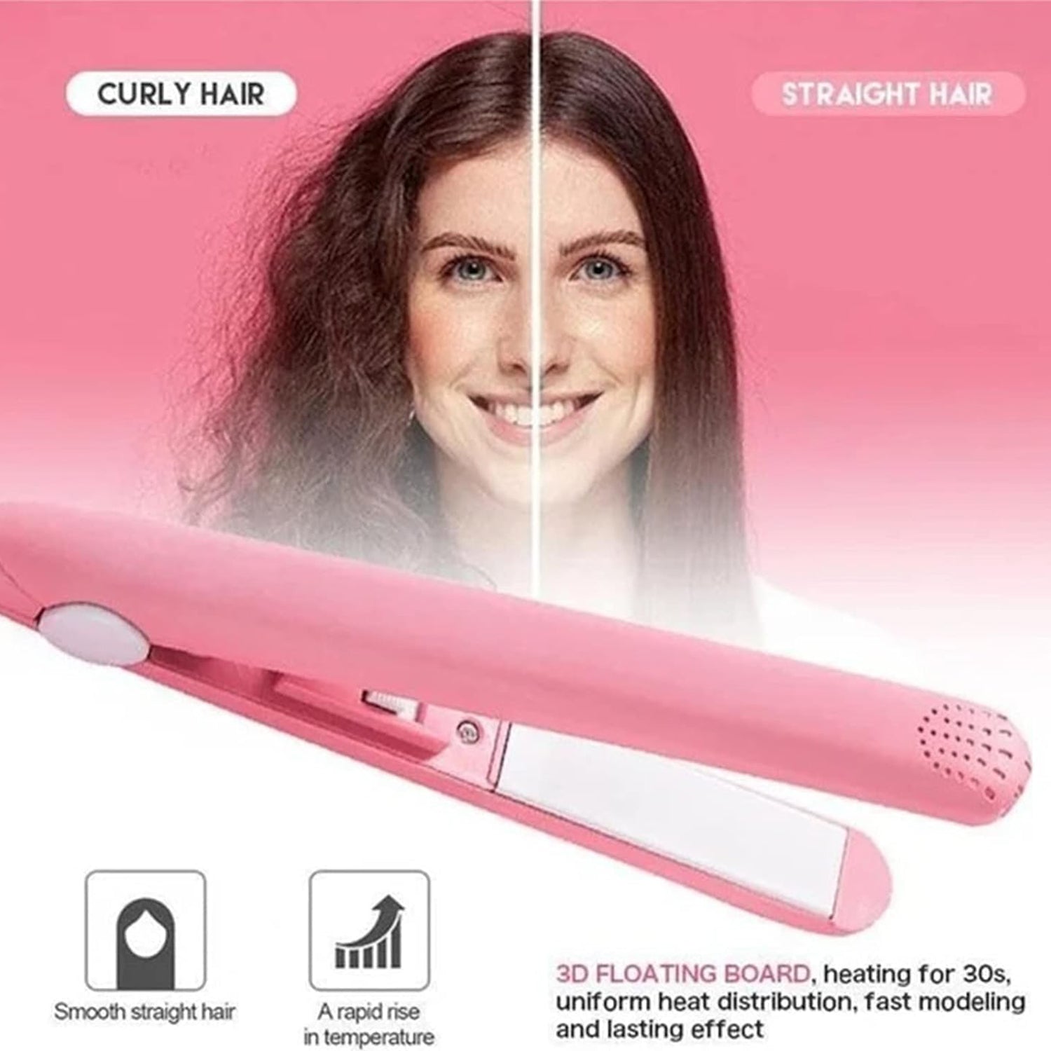 Beauty and Personal Care Professional Ceramic Plate Mini Hair Styler Straightener and Curler - Springkart 