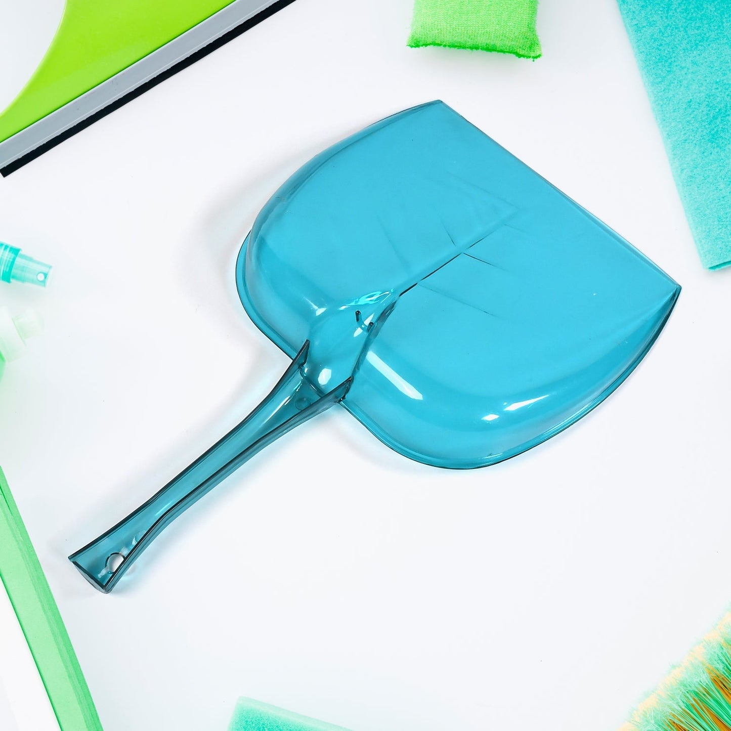 Large Unbreakable Plastic Dustpan with Long Handle for Home and Kitchen (1 Pc) - Springkart 