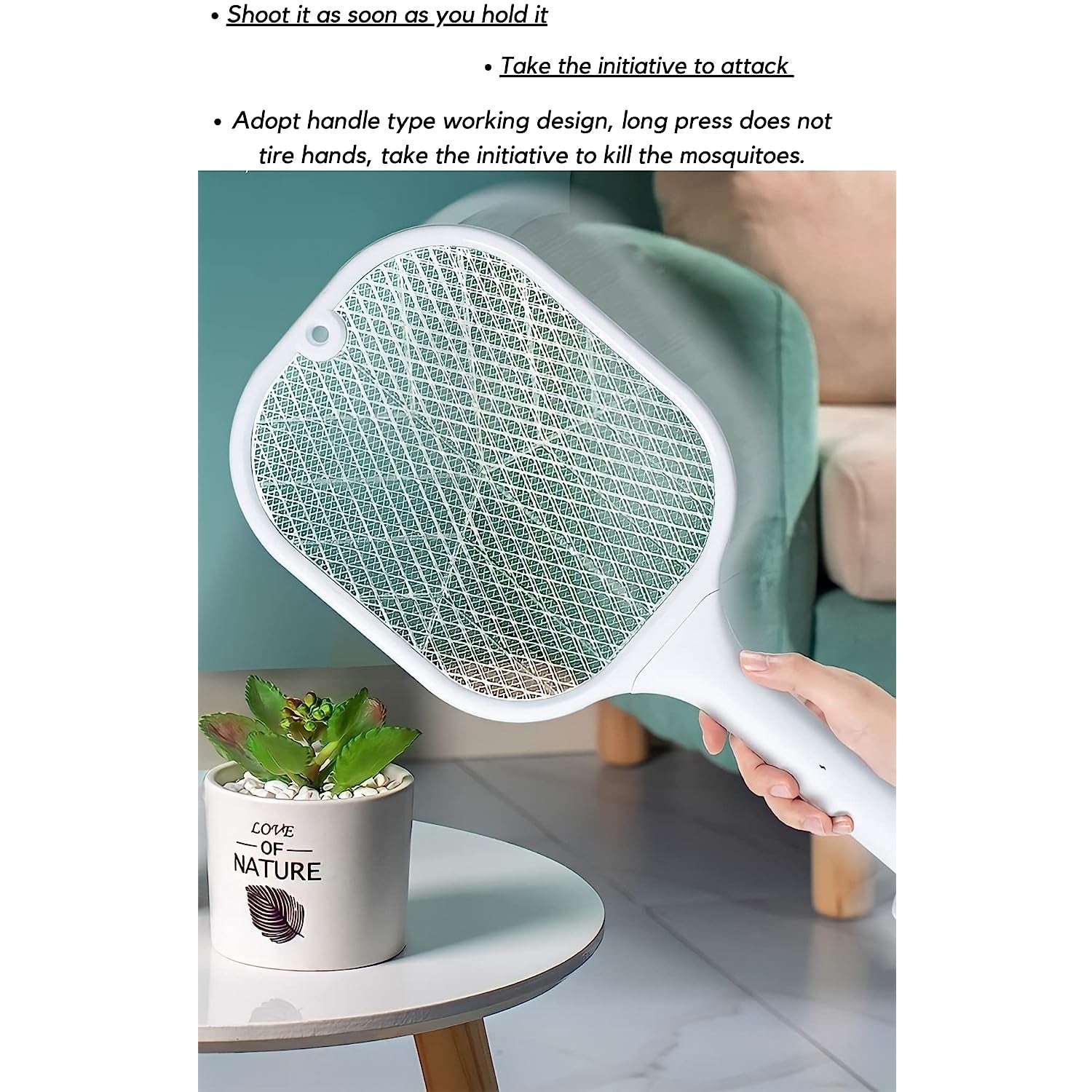 Rechargeable Mosquito Killer Racket with UV Light & USB Charging Base - Springkart 