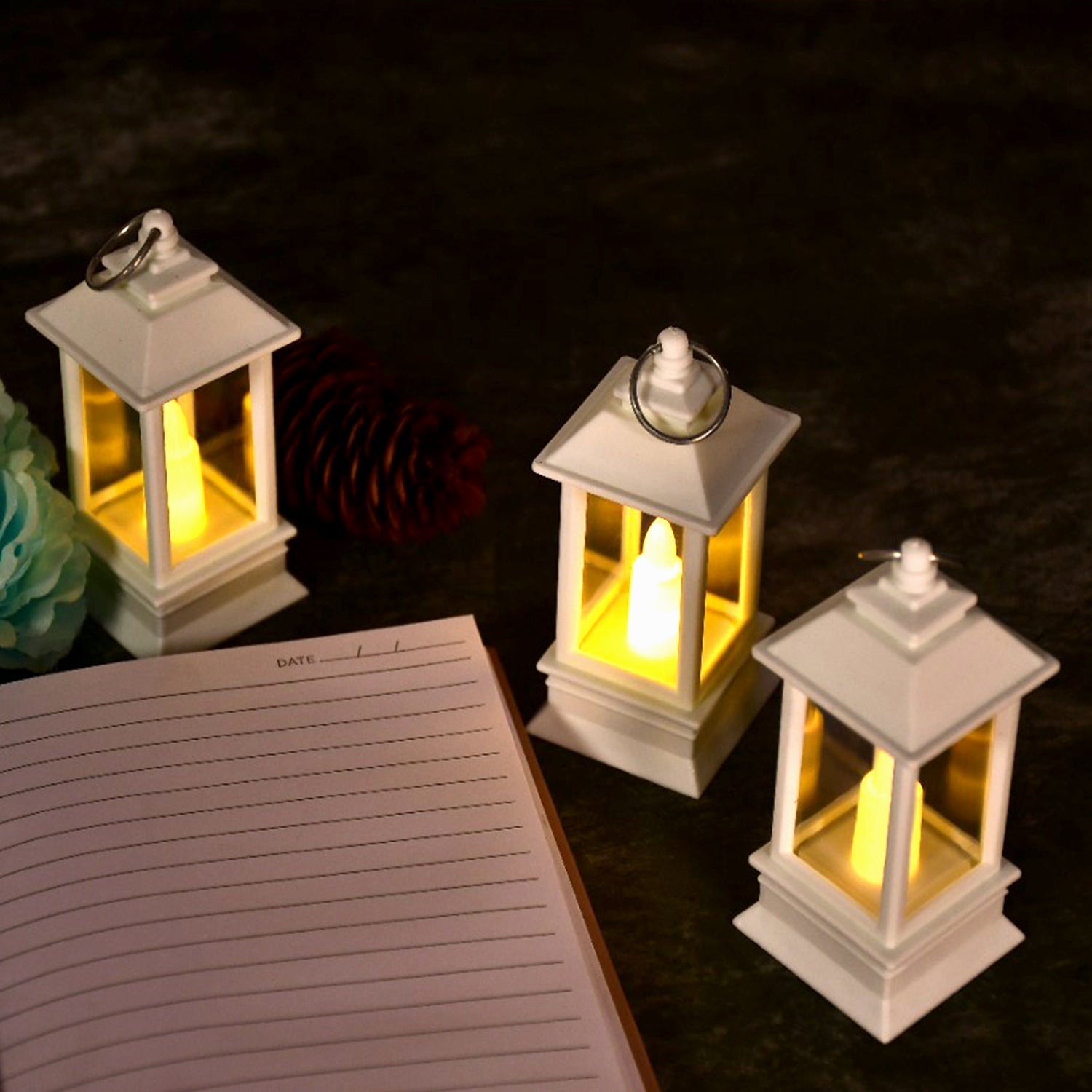 Classic Style Lantern With Artificial Rustic Battery-Operated Flameless Candle Light For Home Decoration - Good For Indoor & Outdoor Use (Pack of 24) - Springkart 