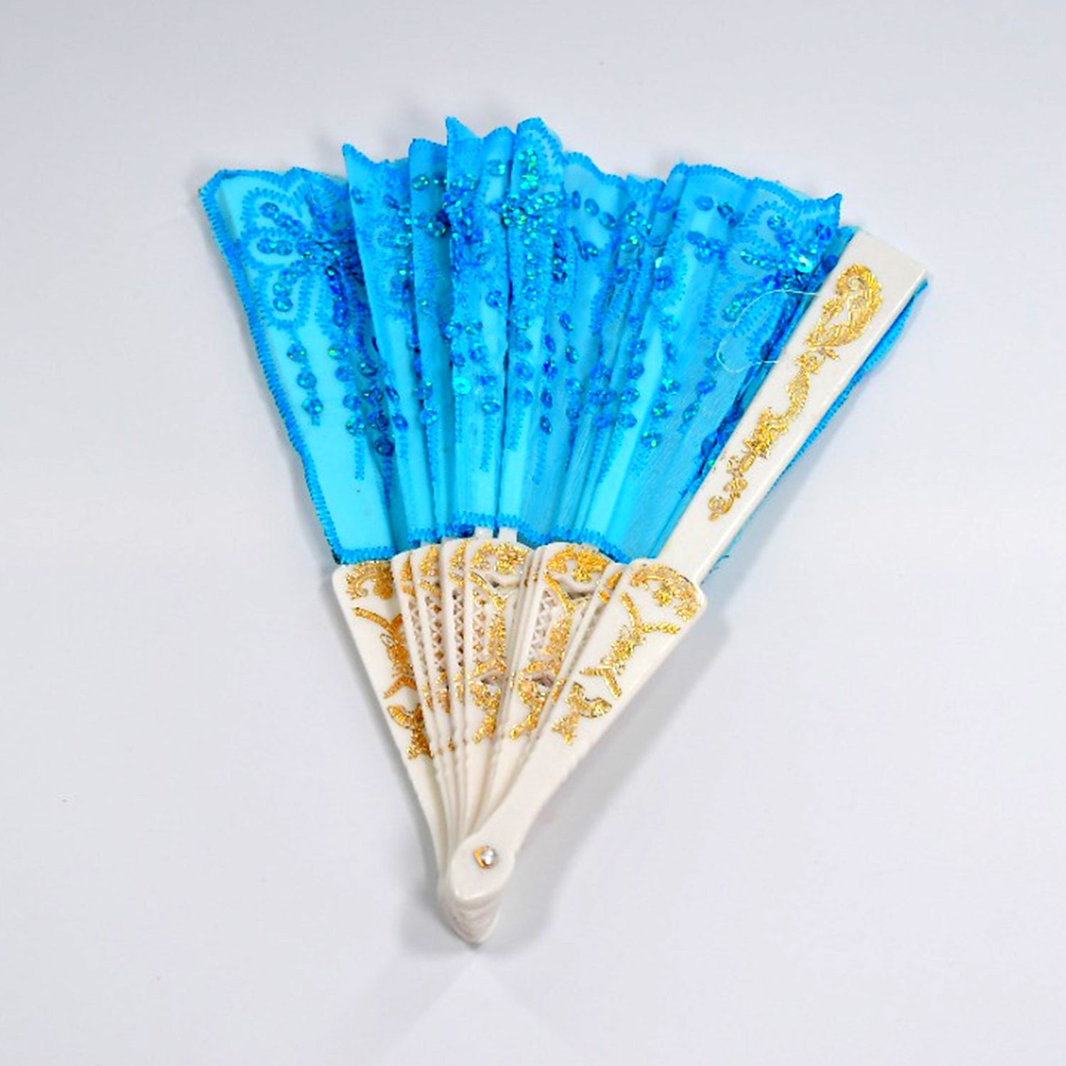 Hand Folding Fan, Chinese Vintage Style Handheld Fan with Fabric Sleeve - Springkart 