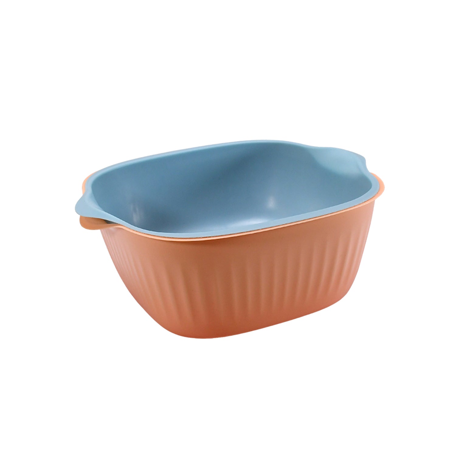 KITCHEN BOWL PLASTIC WASHING BOWL AND STRAINER DRAINER BASKET FOR HOME & KITCHEN USE (2 Pcs Set) - Springkart 