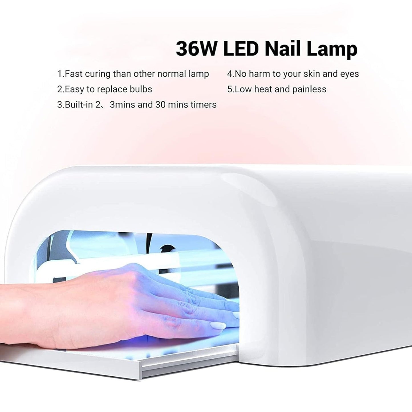 36W LED UV Lamp Nail Dryer Gel Nail Lamp Nail Polish Curing Lamp (1 Pc) - Springkart 