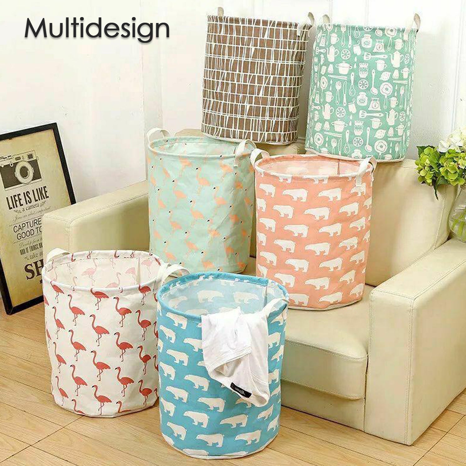 Durable and Collapsible Laundry storage Bag with Handles Clothes & Toys Storage Foldable Laundry Bag for Dirty Clothes. - Springkart 