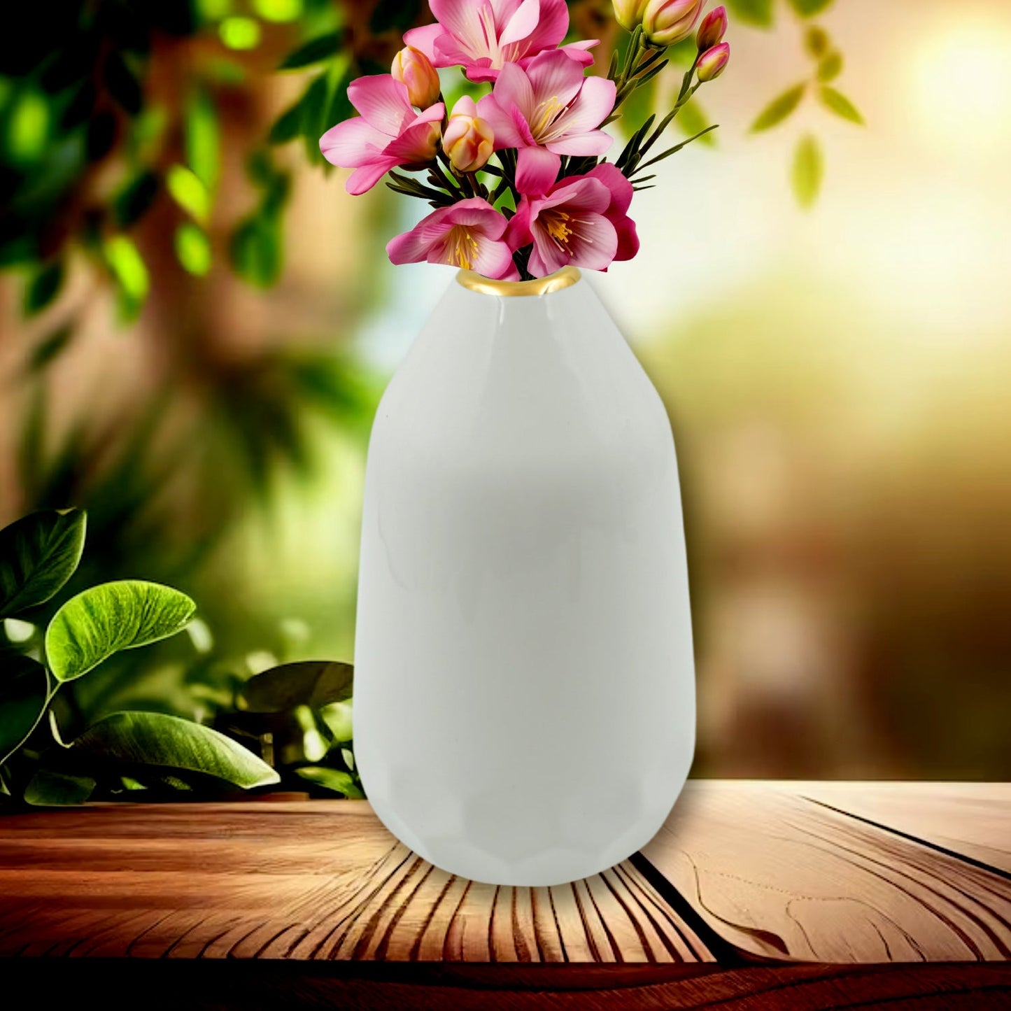 Ceramic Vase / Pot, Flower Vase Flower Arrangement Container Centerpiece Plant Vase Rustic Vase Porch Vase Decor for Shelves Decorative Vase (Without Flower / 1 pc) - Springkart 