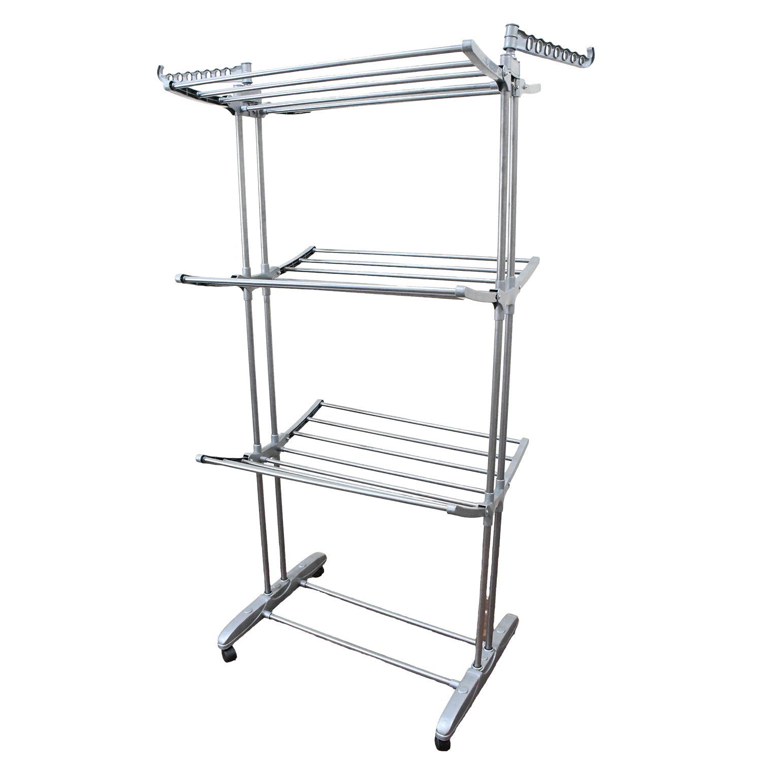 Premium Heavy Duty Stainless Steel 3 Layer Foldable Cloth Drying Stand (1 Set / With Color Box) - Springkart 