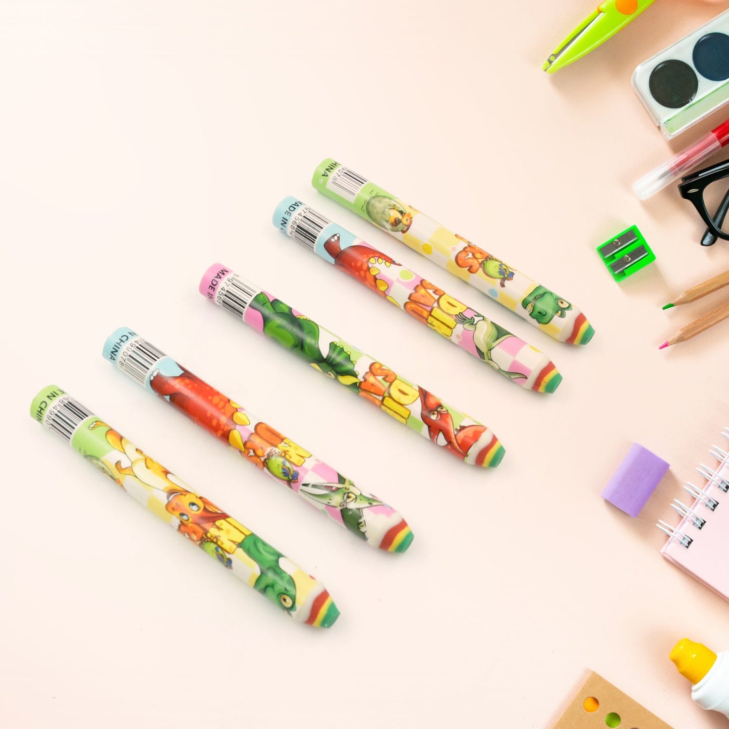 Fancy Erasers for Kids in Different Shapes – Rainbow Erasers, Stationery Gift for Kids Pencil Shaped Eraser for Children School Kids/Birthday Return Gift for Children (48 Pcs Set) - Springkart 