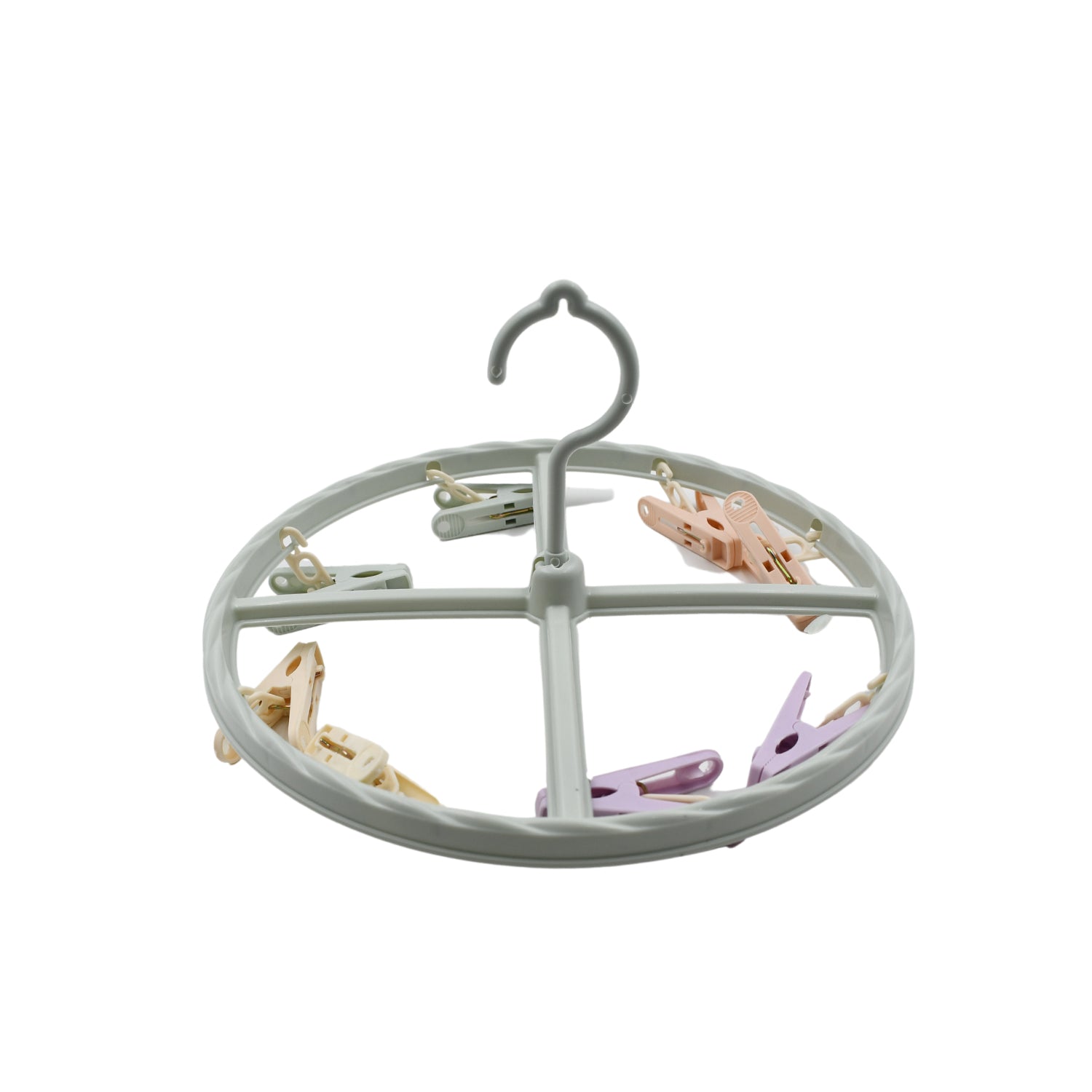 Clothespin Rack Laundry Drying Rack, Clothes Hangers with 8 Clips, Clip Hanger Drip Hanger for Drying Underwear, Baby Clothes, Socks, Bras, Towel, Cloth Diapers, Gloves - Springkart 