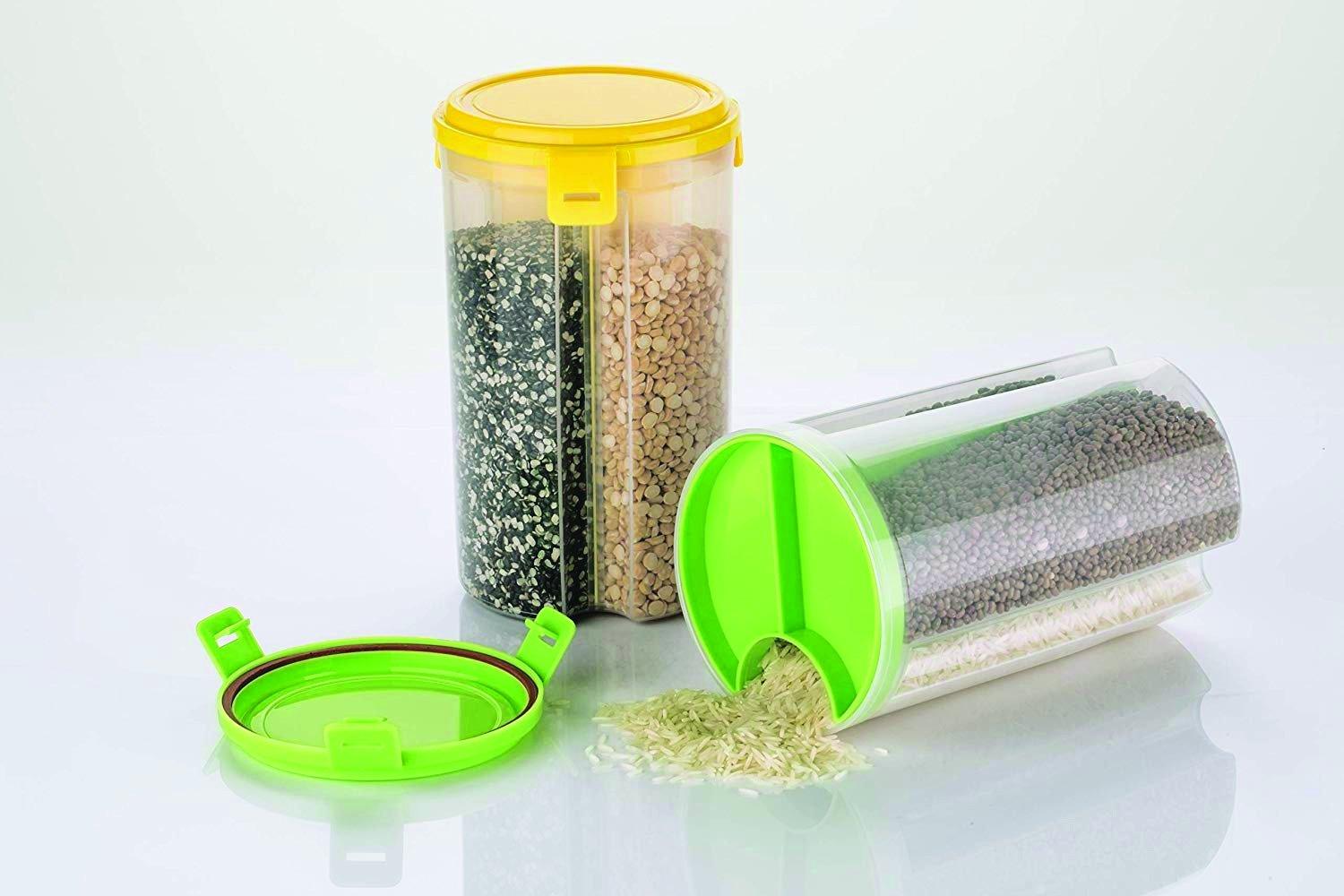 0618 3 In 1 Transparent Air Tight Storage Dispenser Container - Springkart 