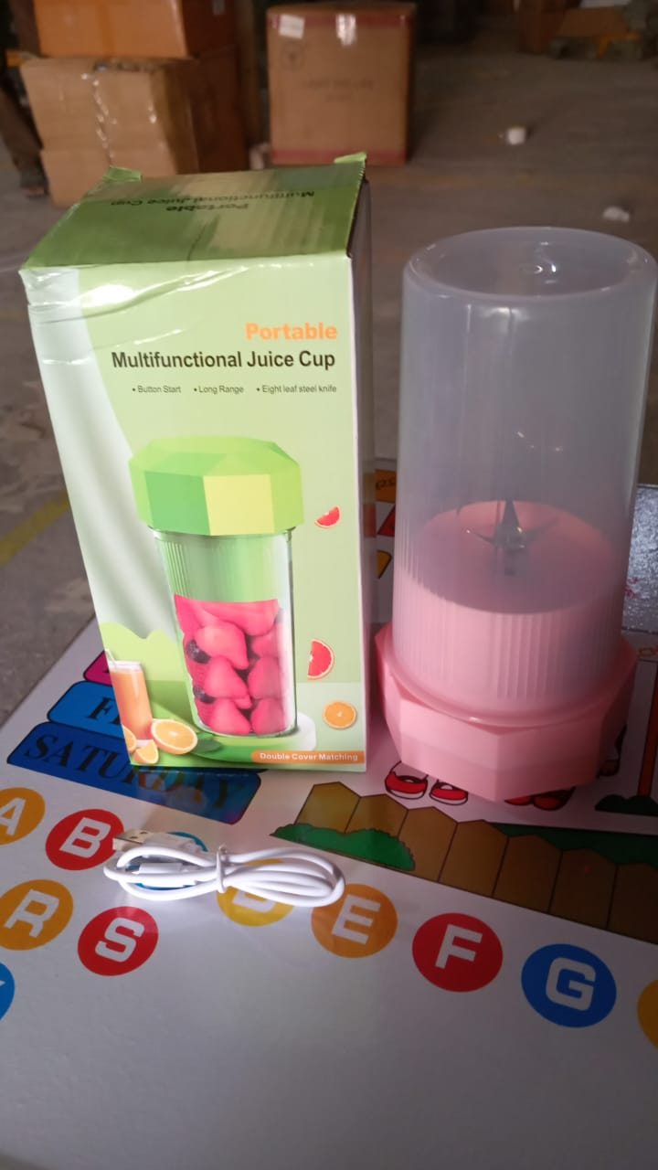 Portable Multifunctional Electric Juicer Cup, USB Juice Maker 6 blade (350 ML) - Springkart 