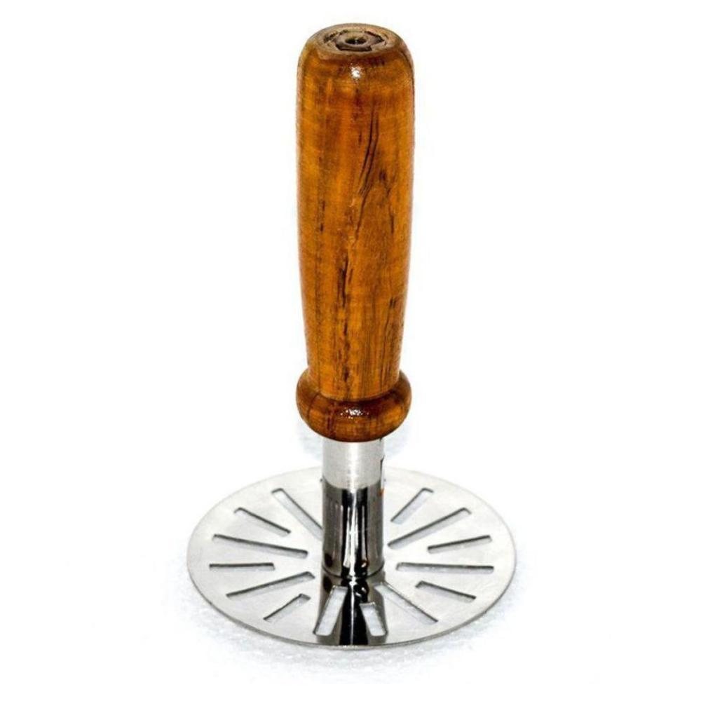 Stainless Steel Potato Masher Pav Bhaji Masher With Wooden Handle - Springkart 