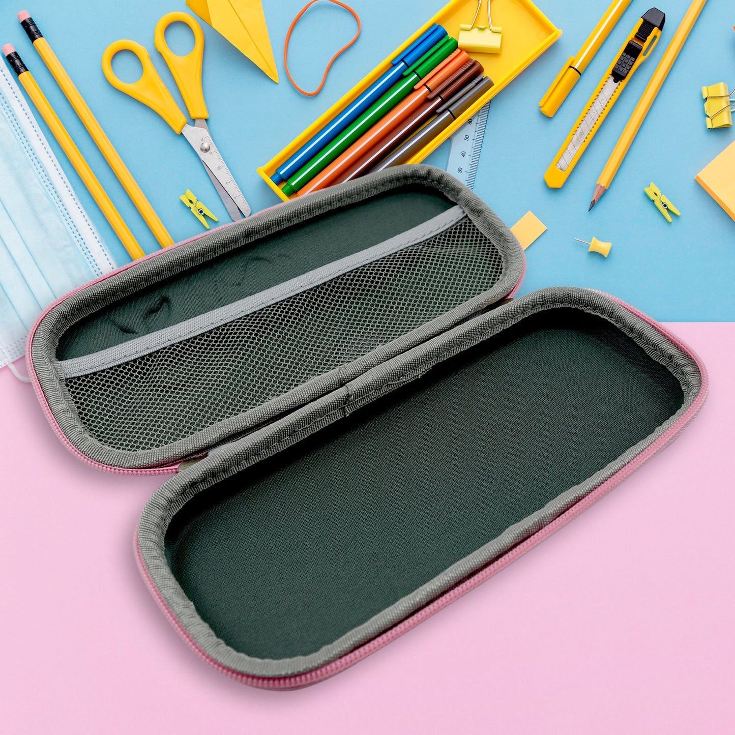 Pencil Case for Girls, Cute Pencil Case for Kids, Storage Pouch Large Capacity with Compartment & Zipper & Unicorn Ornaments, Toddler School Supply Organizer for Students, Stationery Box Pouch (1 Pc / 23x10 Cm) - Springkart 