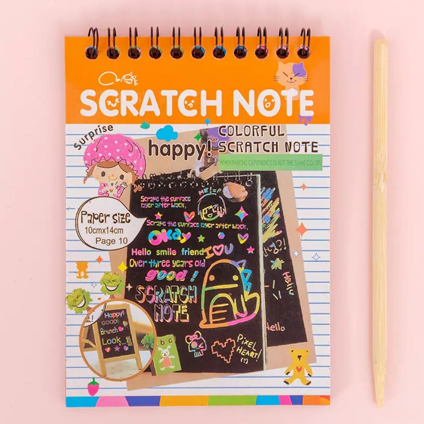 Crafts Rainbow Art Scratch Paper Book (10 Pages, Pack of 1) - Springkart 