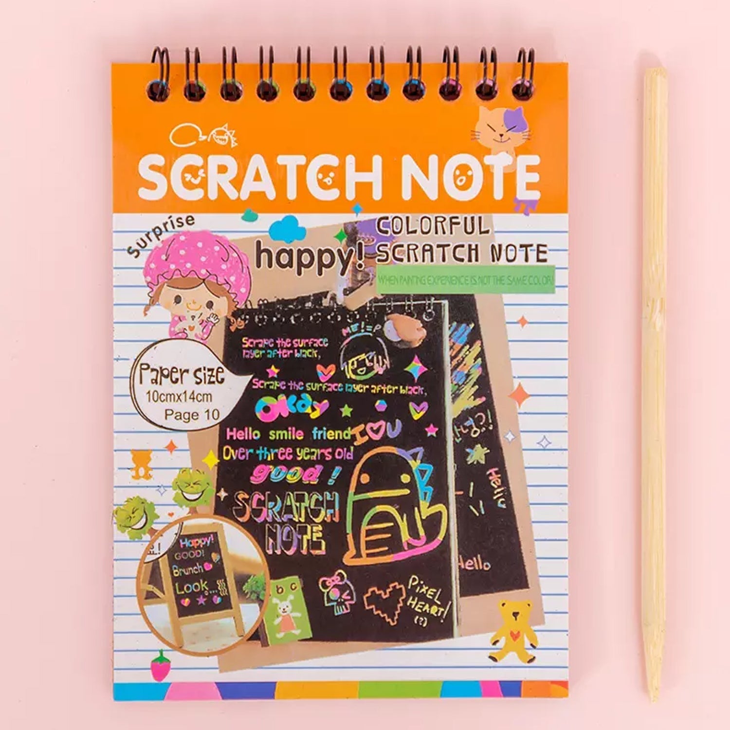 Crafts Rainbow Art Scratch Paper Book (10 Pages, Pack of 1) - Springkart 