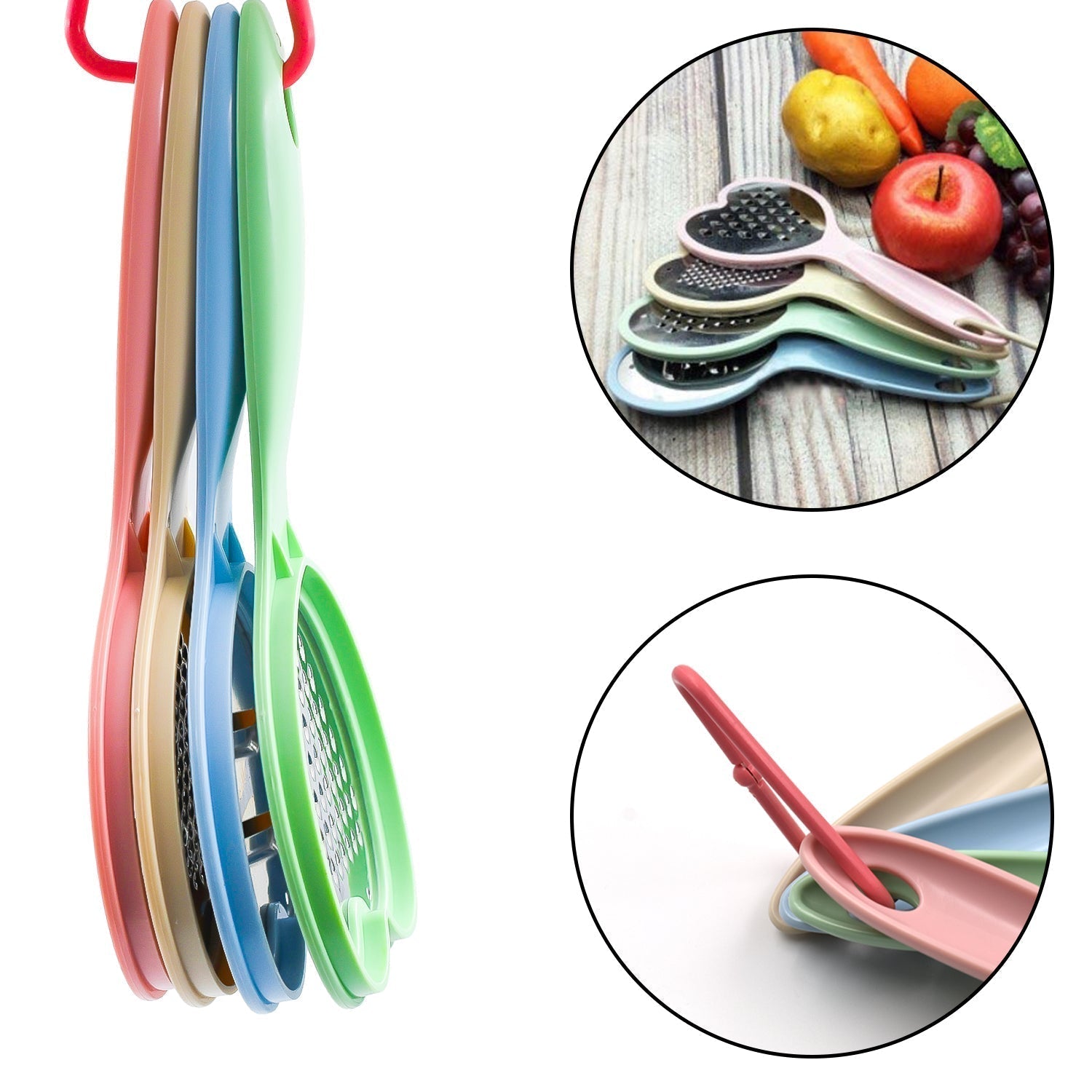 Heart Grater Set and Heart Grater Slicer Used Widely for Grating and Slicing of Fruits, Vegetables, Cheese Etc. Including All Kitchen Purposes. - Springkart 