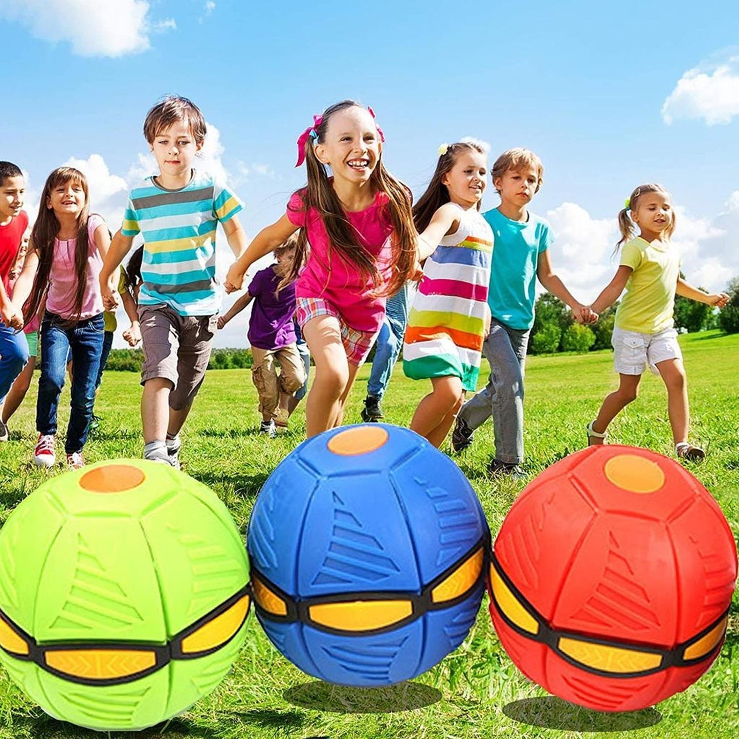 Football Flat Throw Disc - with 3 LED Light Flying Toys - Springkart 