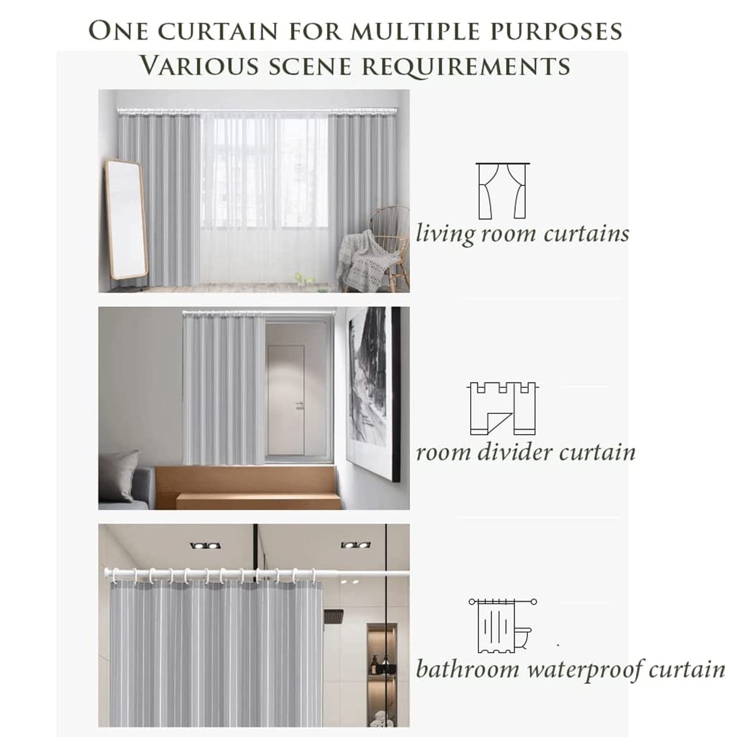 Solid 1 Piece Door Curtain Mix Size(1kg) - Springkart 