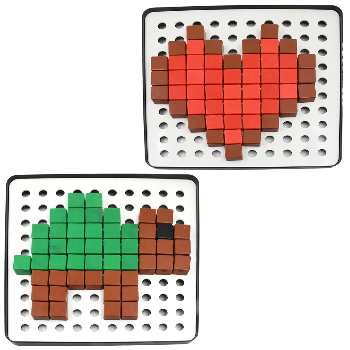 Pixel Cubes Toy for Children Early Education, Pixel Game Educational Board Games Board, Birthday Gift for Kids, Learning Math Toy, Brain Games, Math Puzzle (Approx 180 Cubes With Pixel Board & Book) - Springkart 