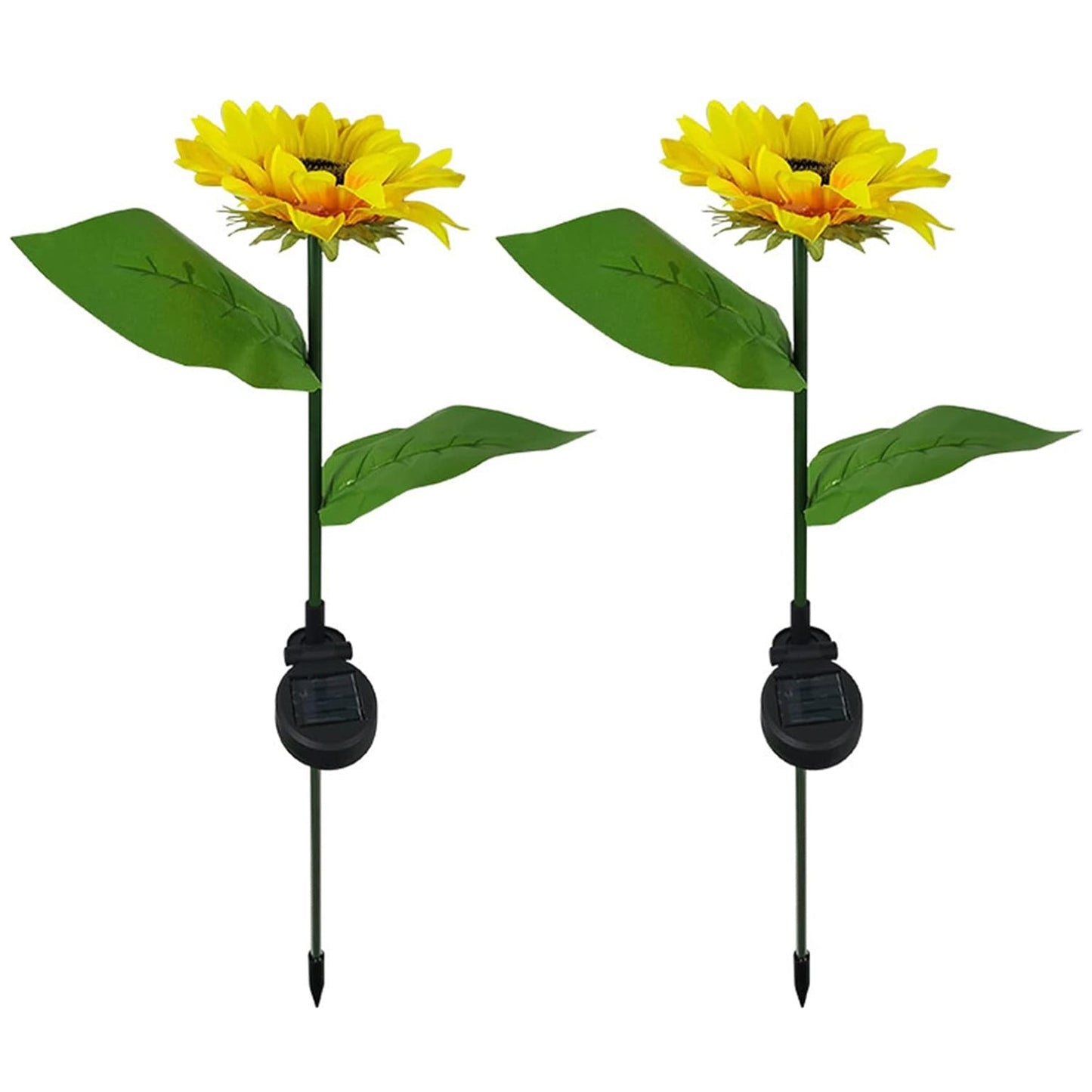 2 Pc Outdoor Solar Sunflower Lights Intelligent Light Control Waterproof Garden Landscape Stake Light - Springkart 