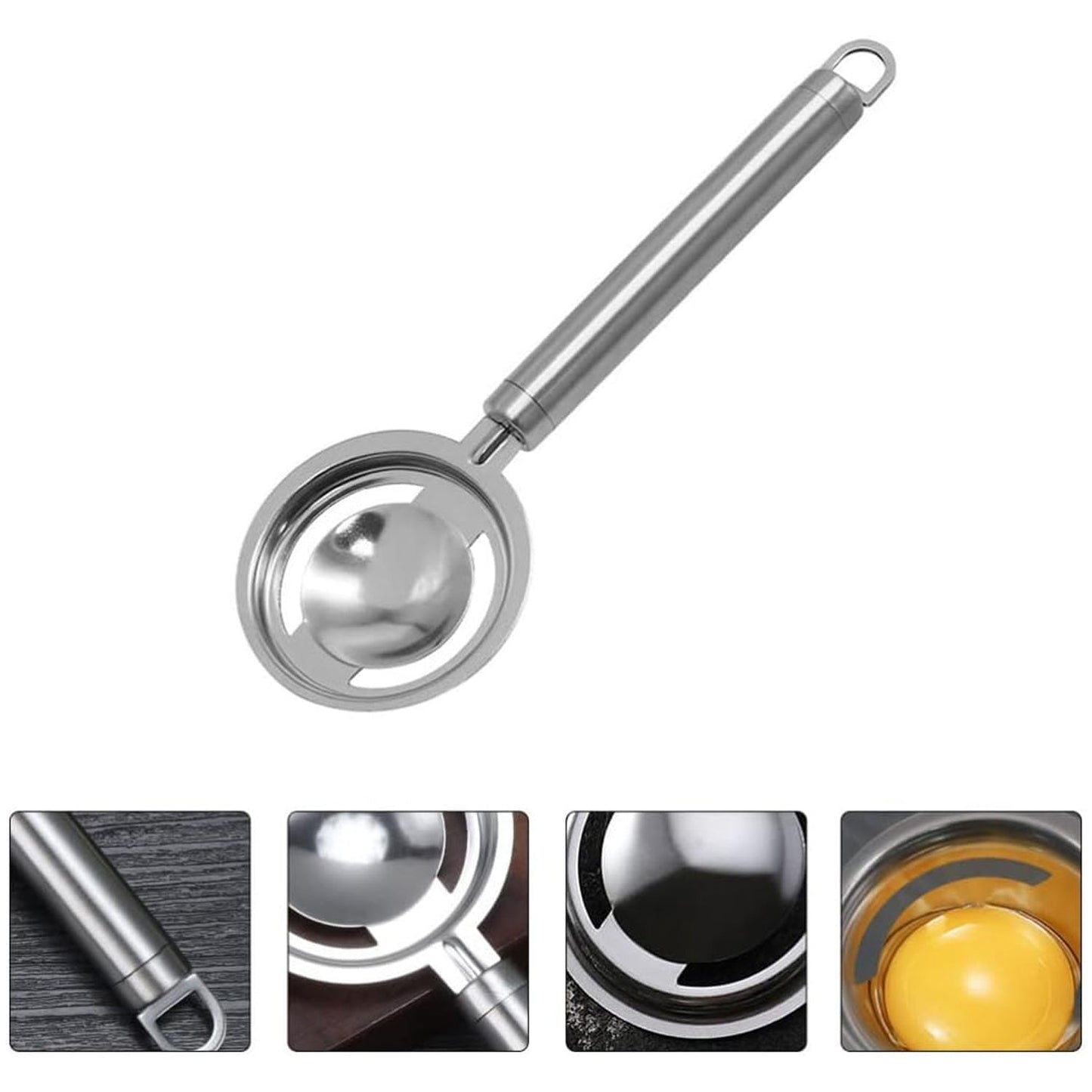 kitchen tools Egg Yolk White Separator Stainless Steel Egg White Separator Tools Eggs Yolk Filter Gadgets Kitchen Gadgets Separating Funnel Spoon Egg Divider Tools - Springkart 