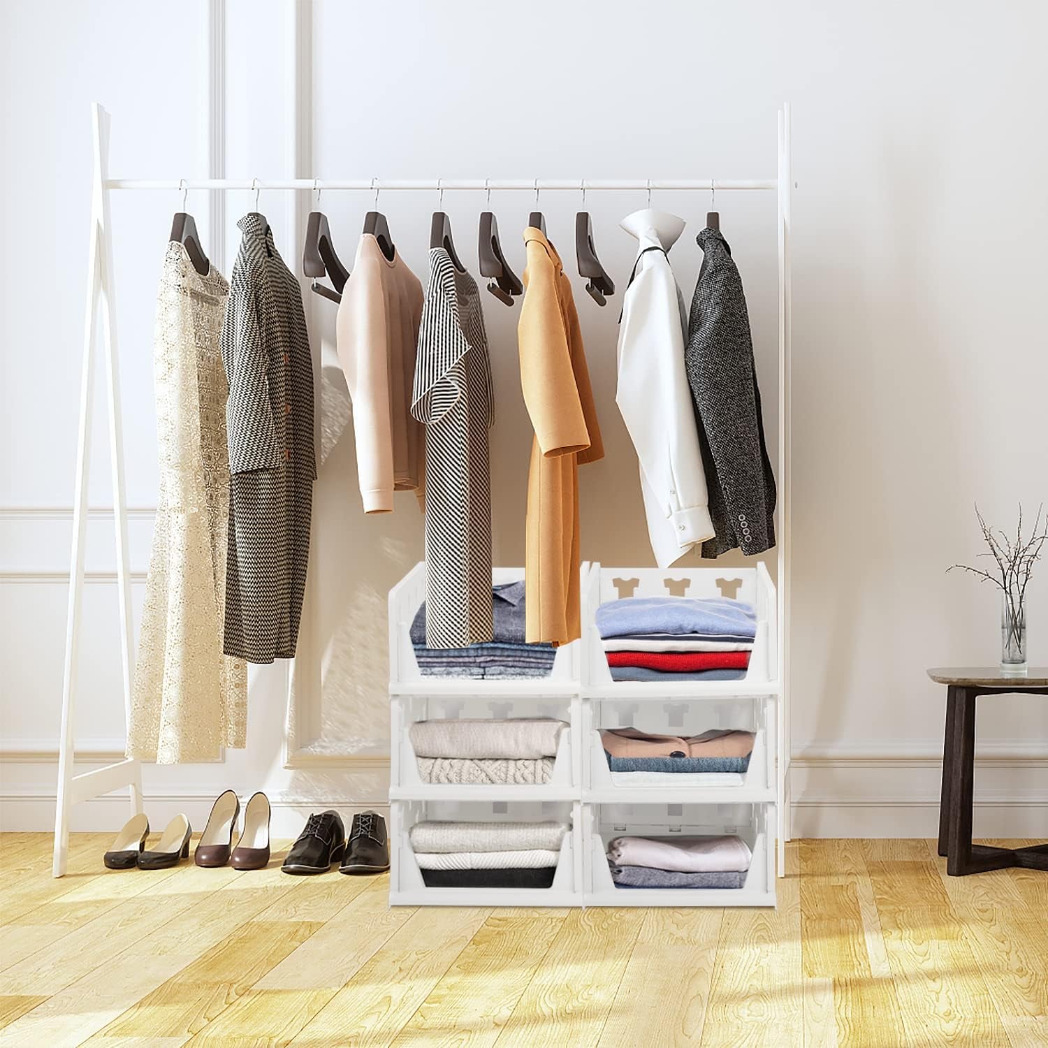3 Layer Stackable Multifunctional Storage,for Clothes Foldable Drawer Shelf Basket Utility Cart Rack Storage Organizer Cart for Kitchen, Pantry Closet, Bedroom, Bathroom, Laundry(3 Layer 1 Pc) - Springkart 