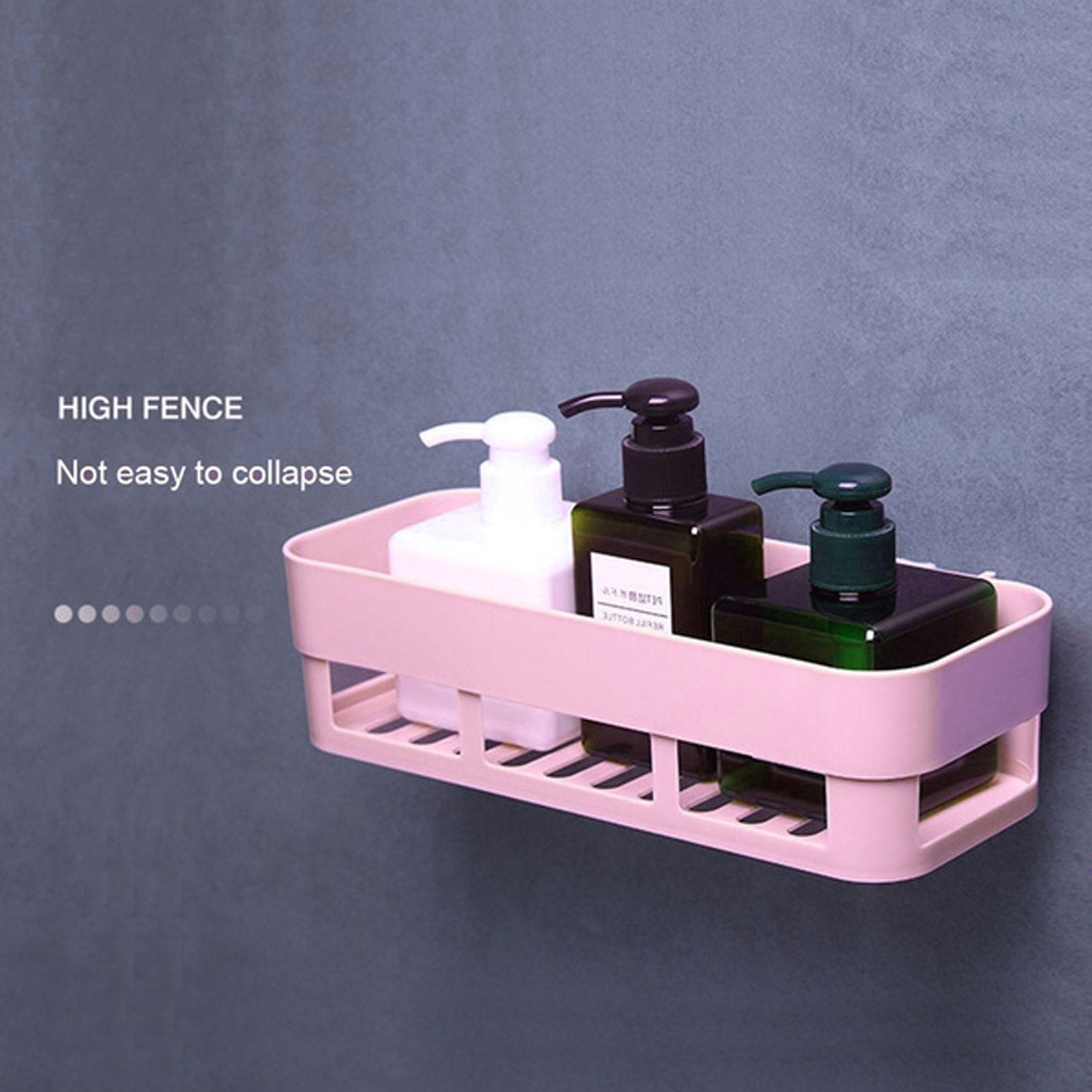 ABS Plastic Shower Corner Caddy Basket Shelf Rack with Wall Mounted Suction Cup for Bathroom Kitchen - Springkart 
