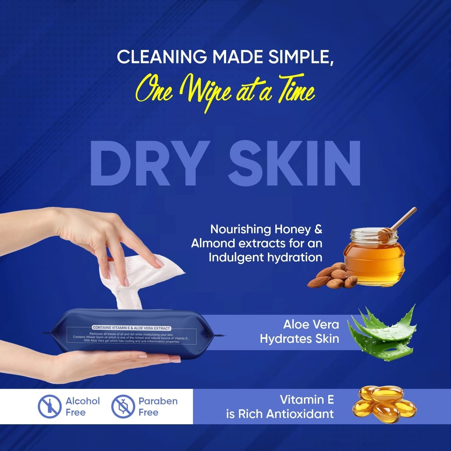 Refreshing Wet Wipes for Face | Facial Cleansing | Refreshing & Skin Hydration| Soothing for skin | pH Balance & Alcohol Free | Nourishing with Fruit extract | 25 Wipes - Springkart 