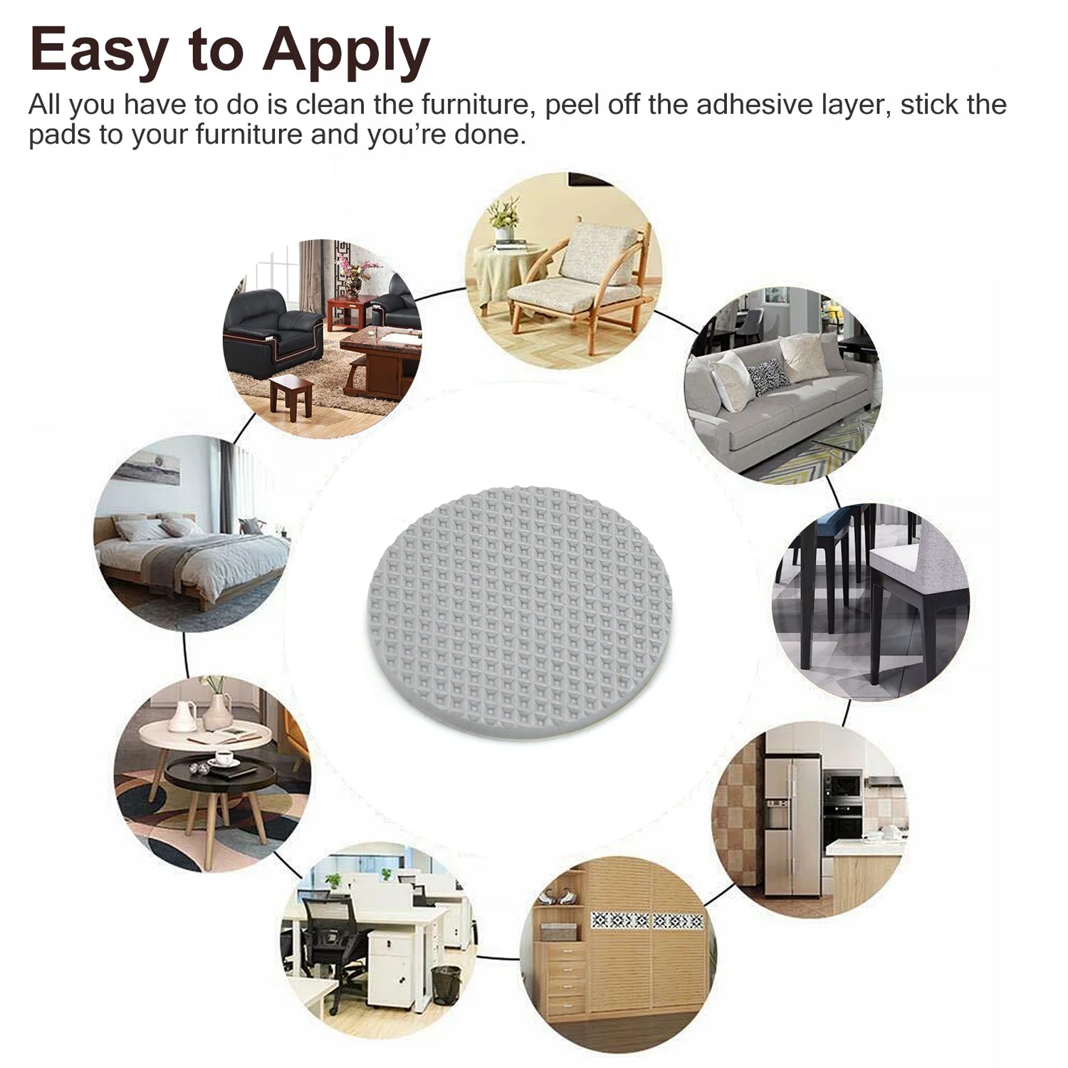 FURNITURE PAD ROUND FELT PADS FLOOR PROTECTOR PAD FOR HOME & ALL FURNITURE USE - Springkart 