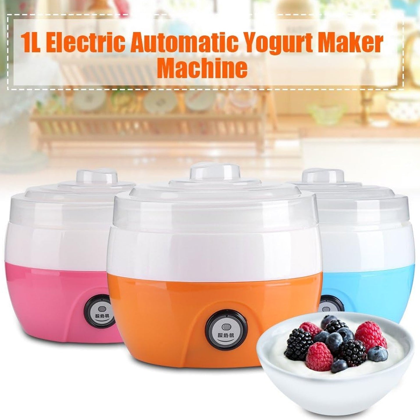 Electronic Yogurt Maker, Automatic Yogurt Maker Machine 1L Yoghurt Plastic Container for Home Use - Springkart 