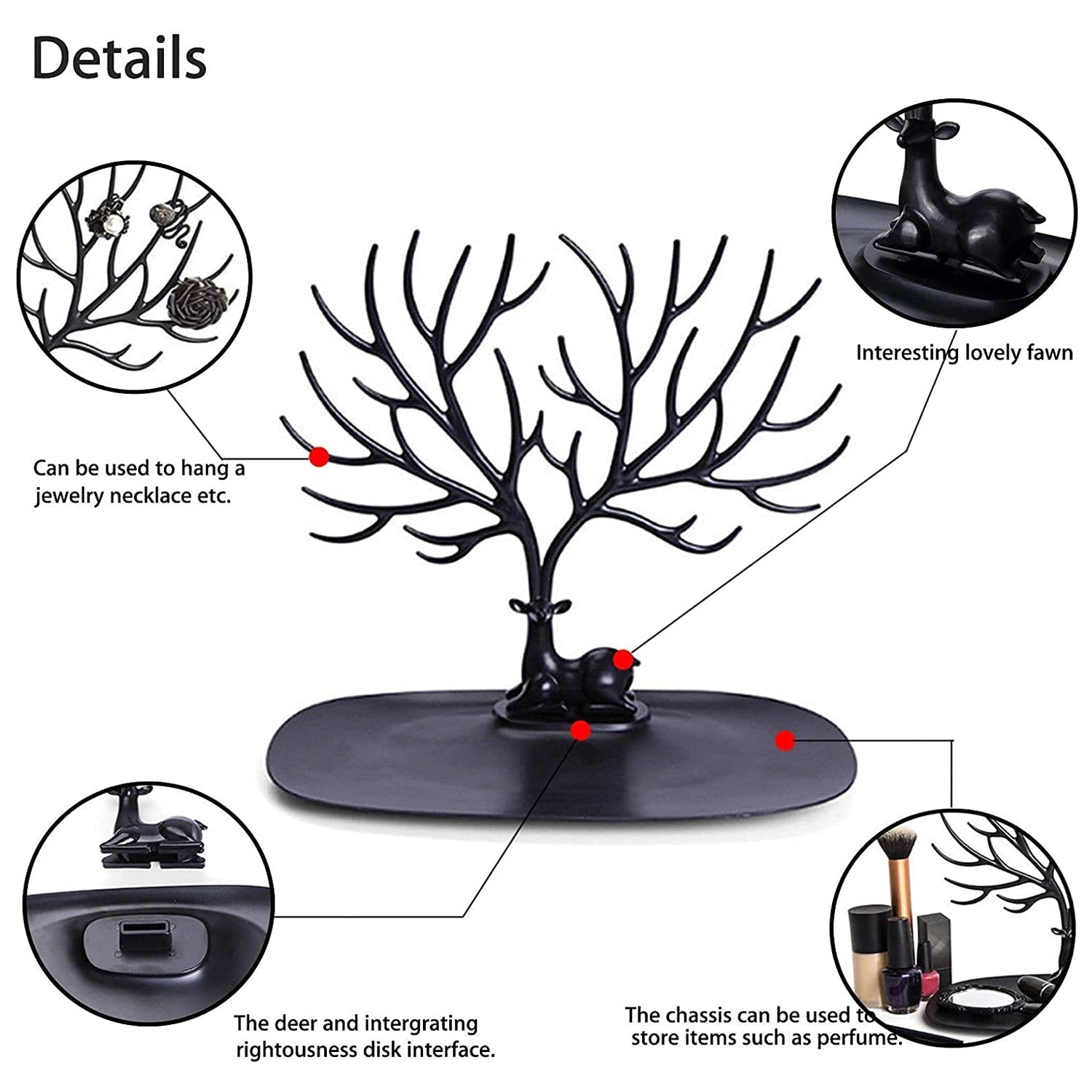 Deer Shaped Jewellery Display Holder Earring Necklace Holder Organiser (1Pc Only) - Springkart 