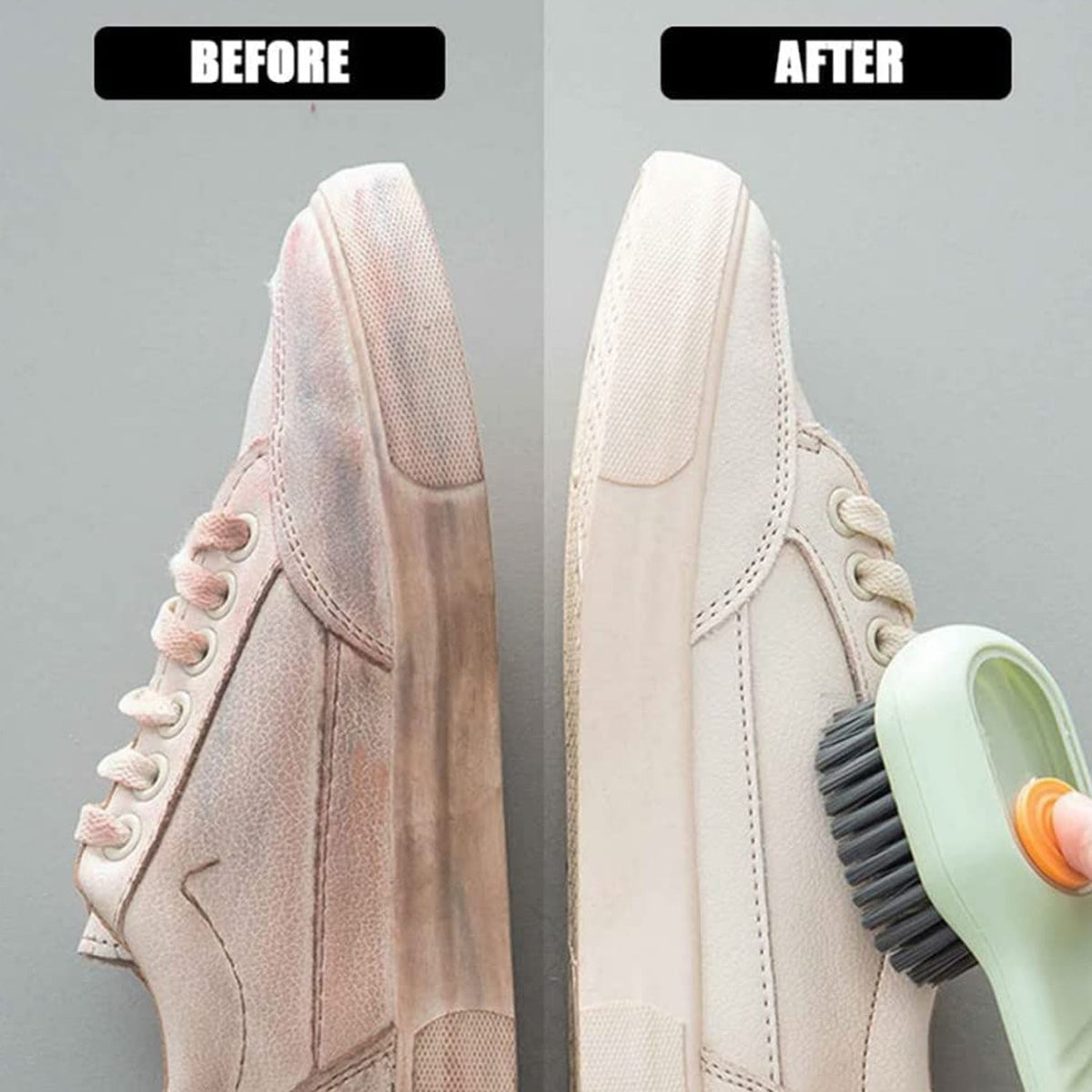 Multifunctional Scrubbing Brush with Liquid / Soap Dispenser, Cleaning Brush with Liquid / Soap Dispenser, Shoe Brush for Cleaning, Cloth Cleaning Brush with Handle Liquid Shoe Brush For Shoe Clothes (1 Pc) - Springkart 