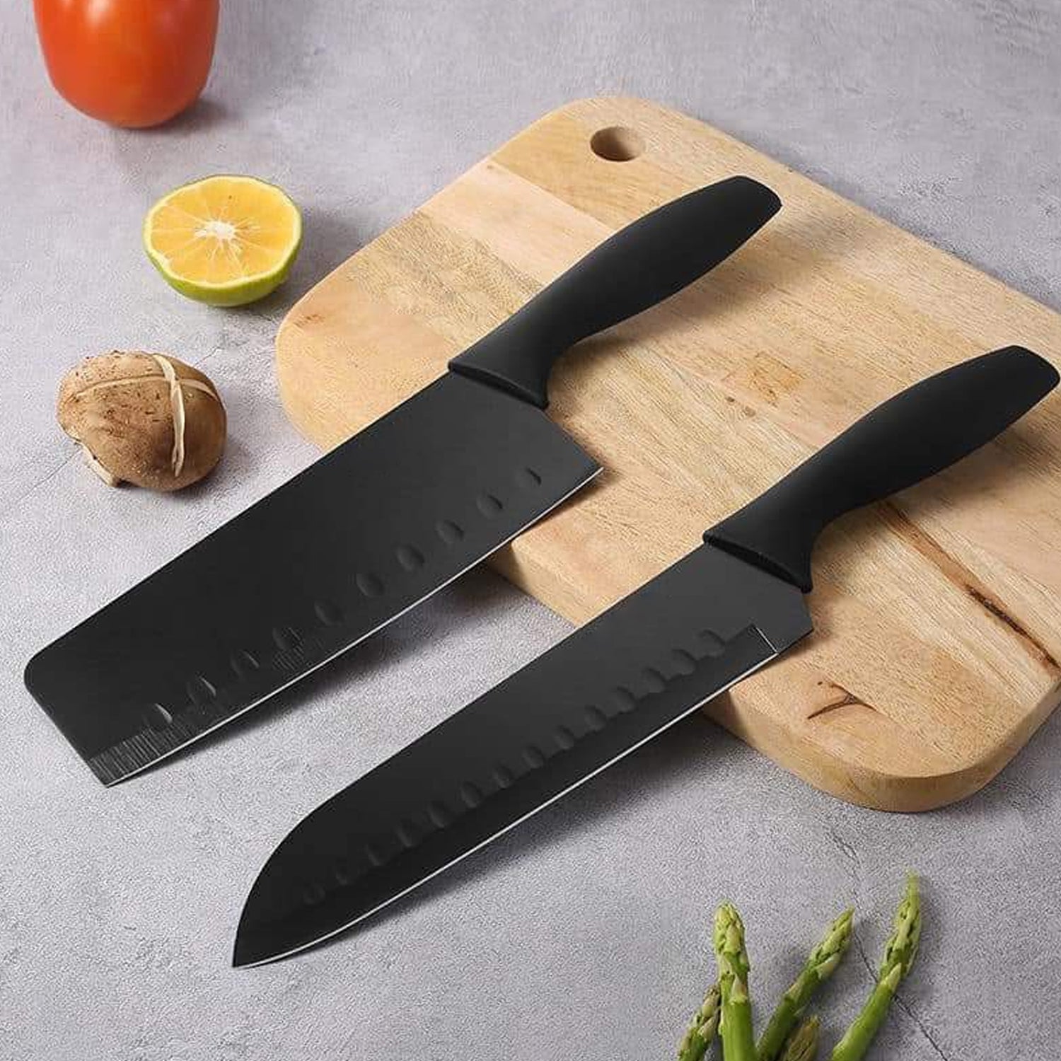 Stainless Steel Chef Knife Set, 5pc Kitchen Cutlery - Springkart 