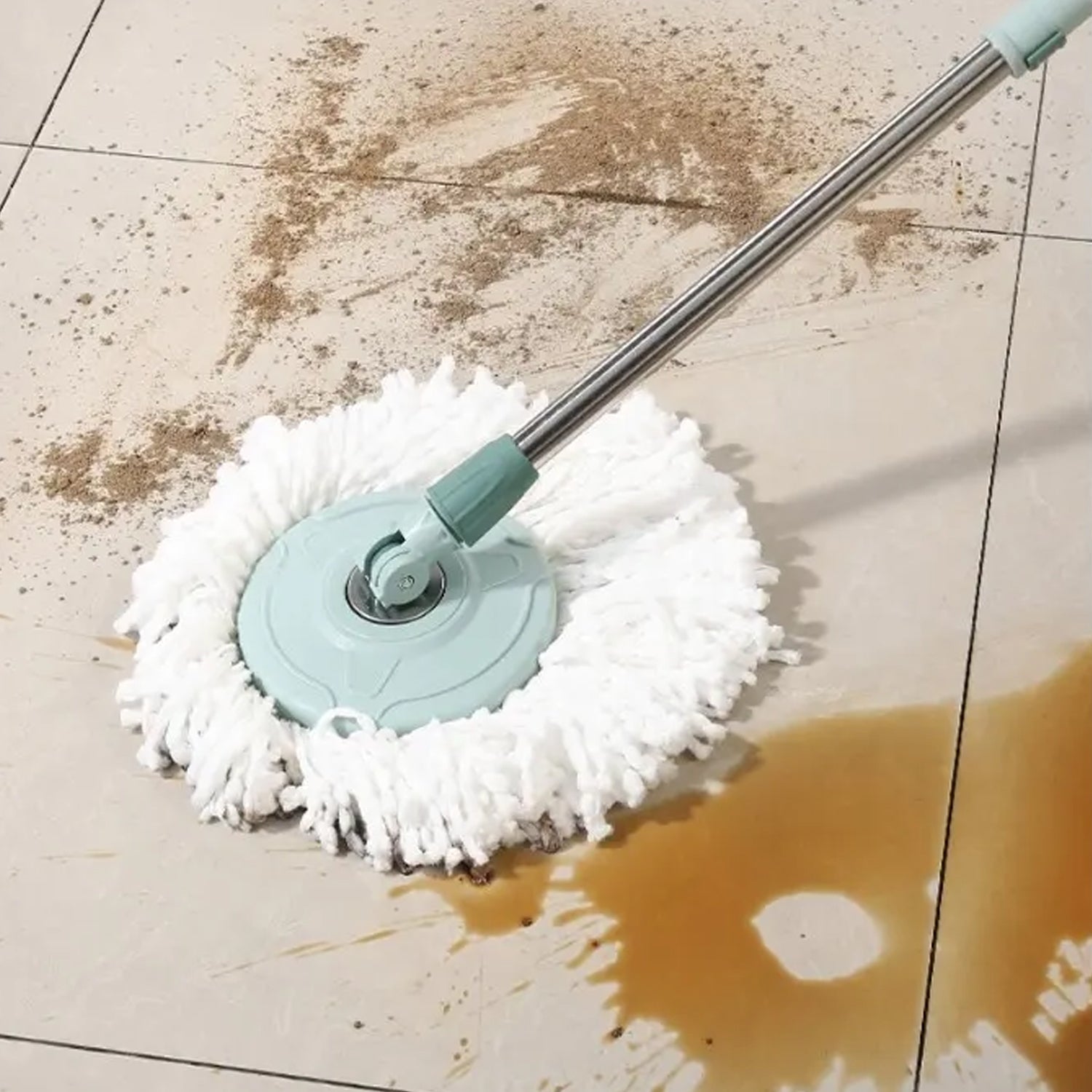 Quick Spin Mop With Steel Spin, Bucket Floor Cleaning, Easy Wheels & Big Bucket, Floor Cleaning Mop with Bucket - Springkart 