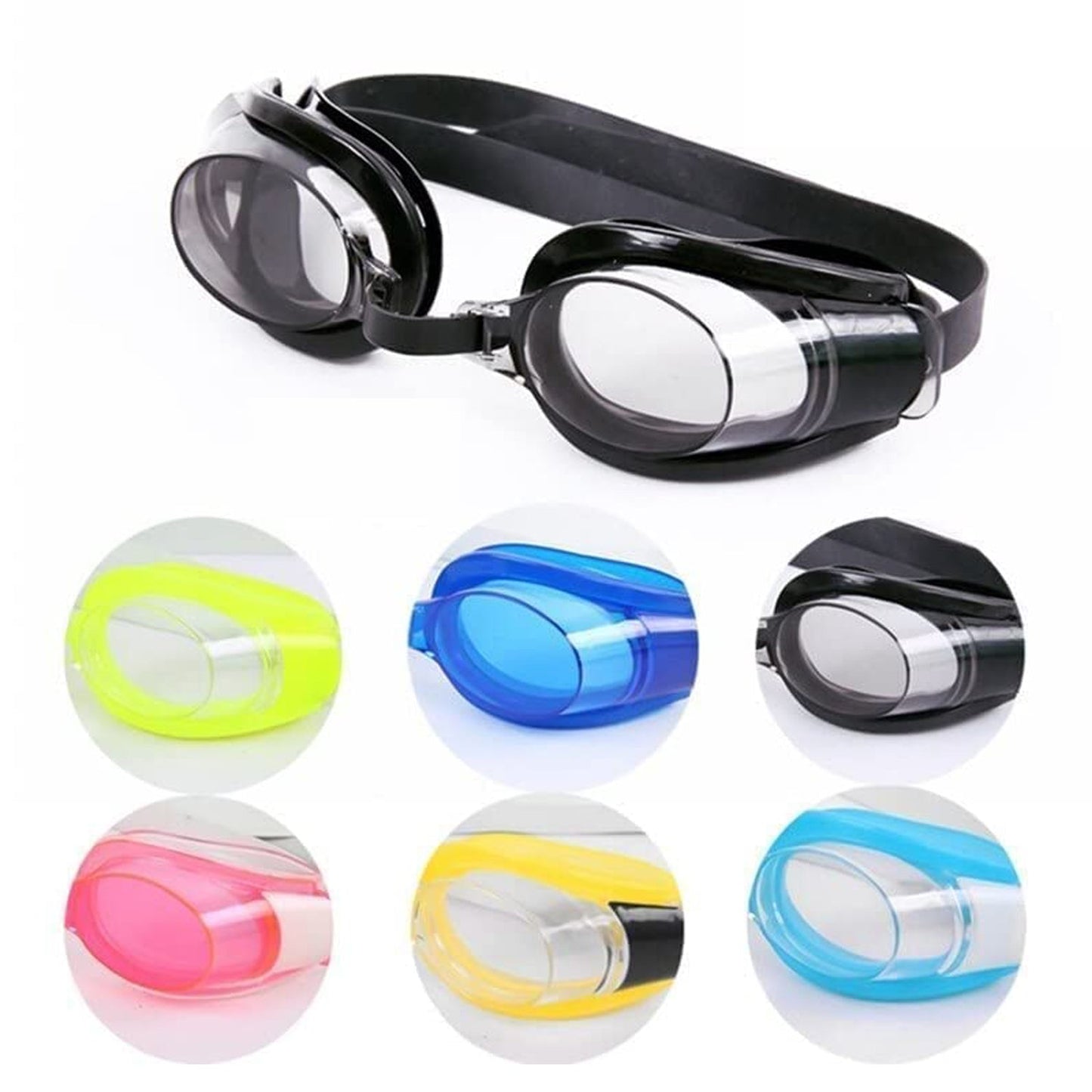 Anti-fog swimming goggles with nose plug