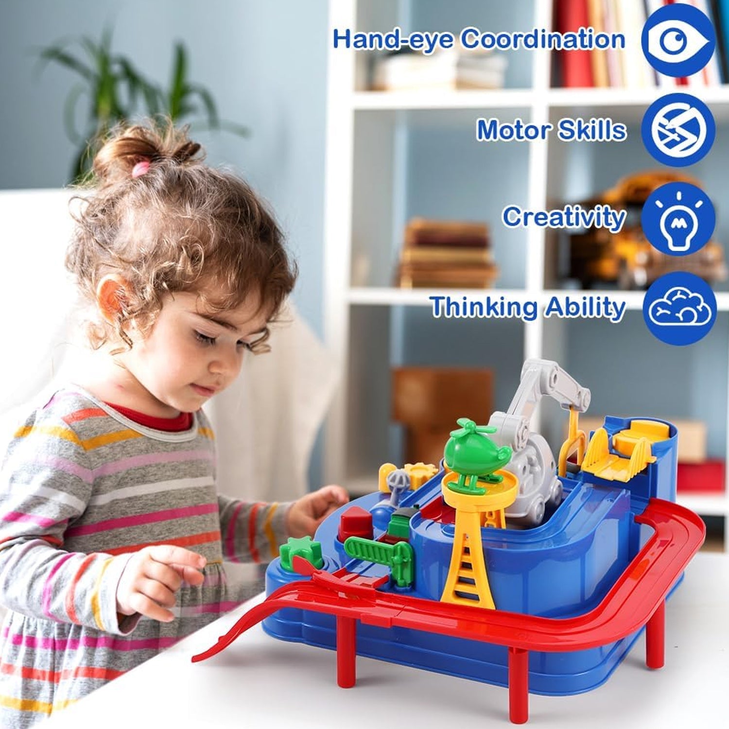 Adventure Toys, City Rescue Preschool Toy, Race Tracks for Boys, Parent-Child Interactive Kids Race Car Track Play sets (Adventure Toy) - Springkart 