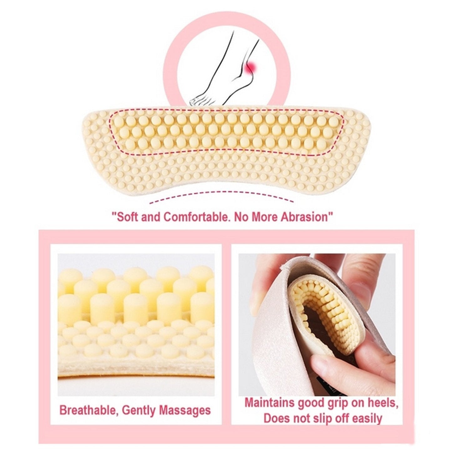 Fabric Sticky Shoe Back Heel Insoles Protector Liner - Springkart 