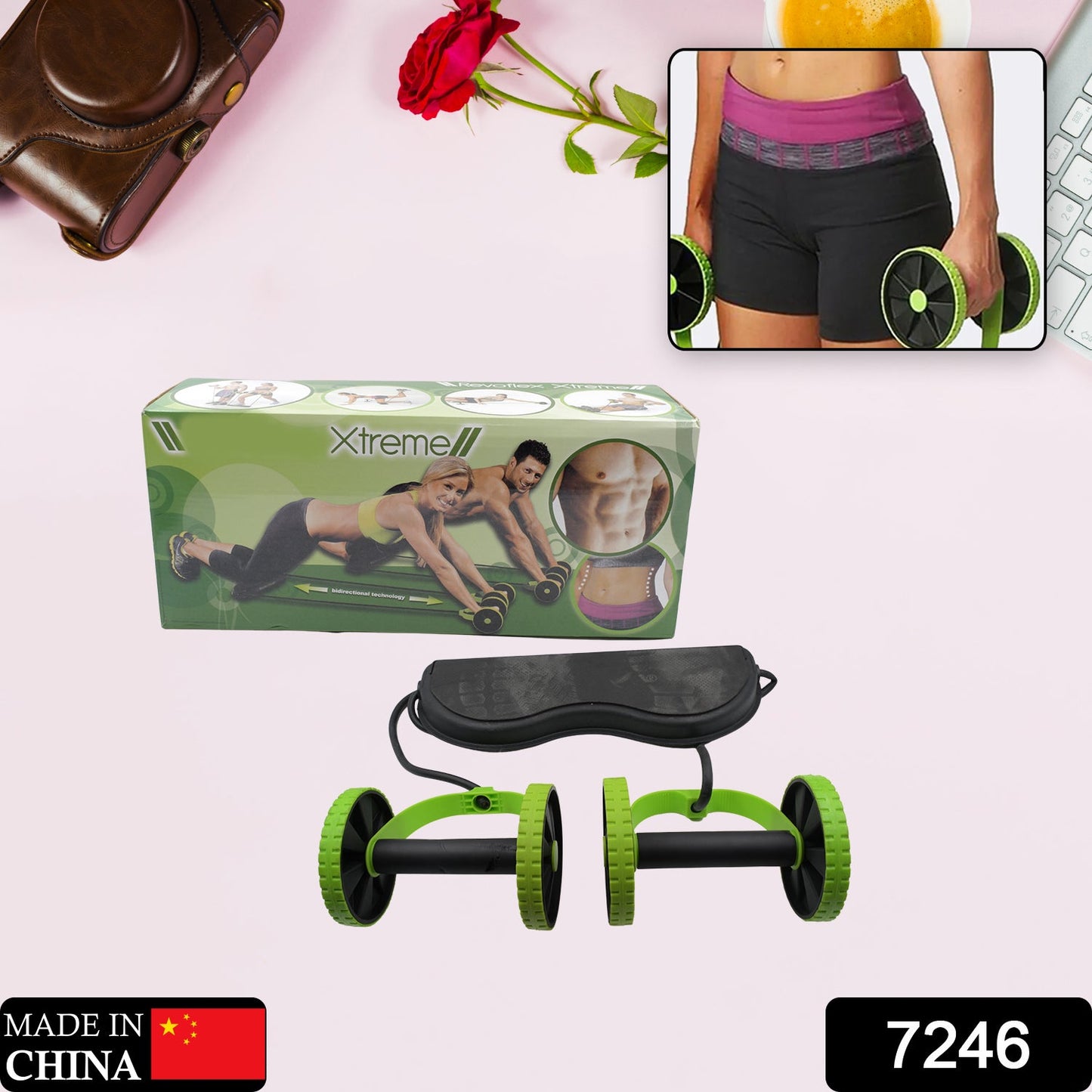 Professional Fitness Imported Ab Builder Ab Care Xtreme Fitness Resistance Exerciser Resistance Tube Ab Slimmer Rope Exerciser Body Building Home Gym Trainer for Both Men & Women (1 Pc) - Springkart 