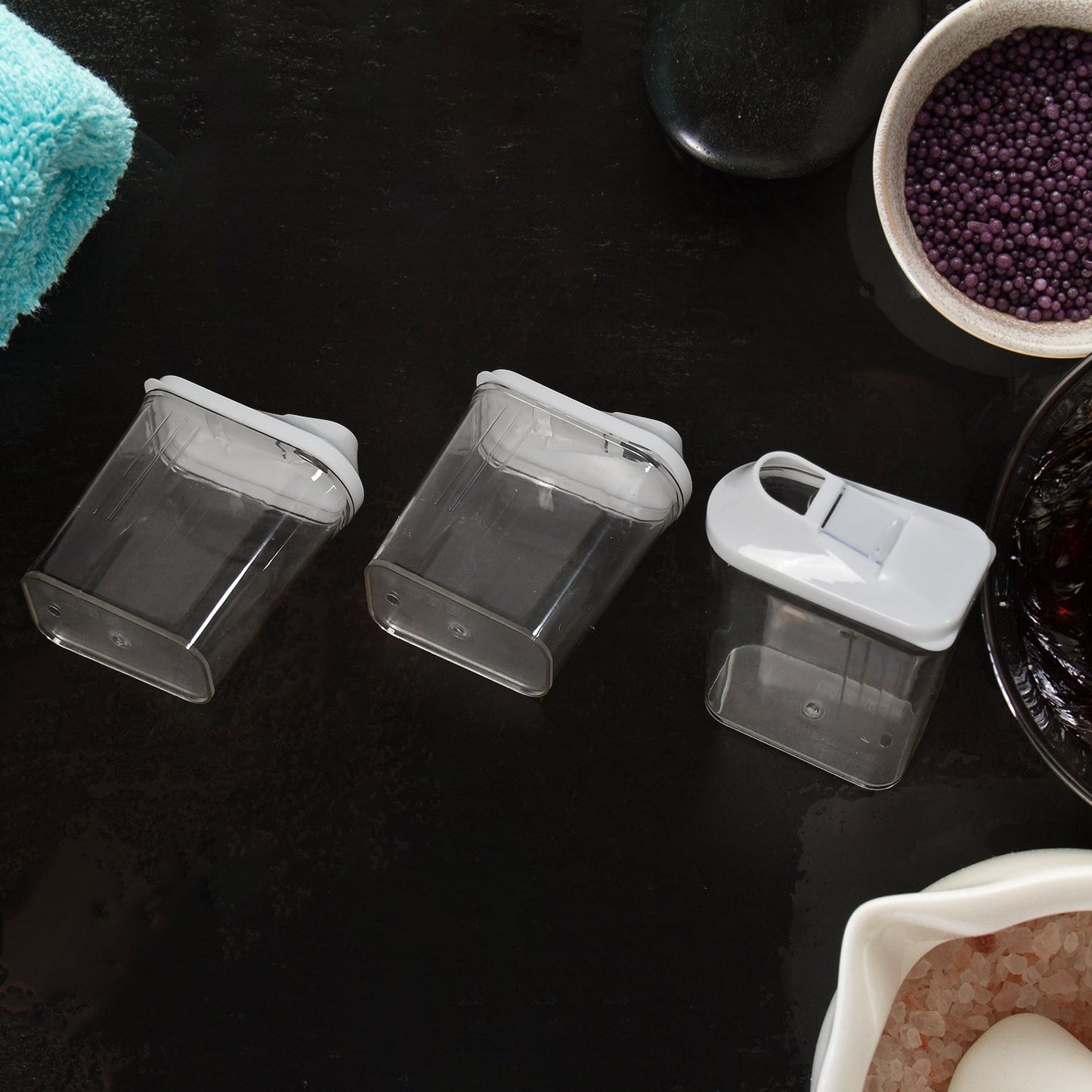 Kitchen Storage Jars & Container Set 3pc , Transparent Jar Set For home & Kitchen Use - Springkart 