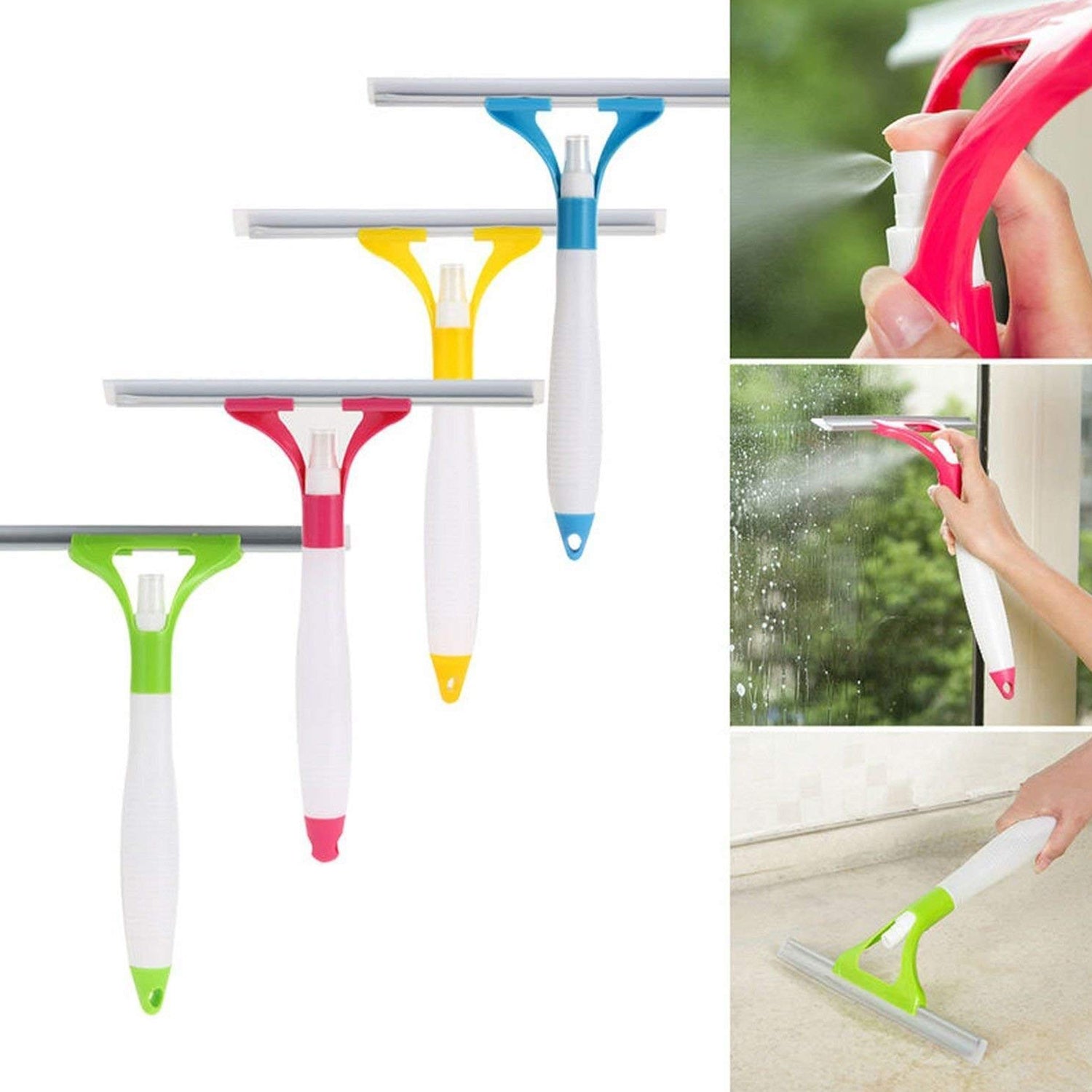 All-in-One Cleaning Brush: Spray, Wash, & Wipe (Windows, Glass, Car) (1 Pc) - Springkart 