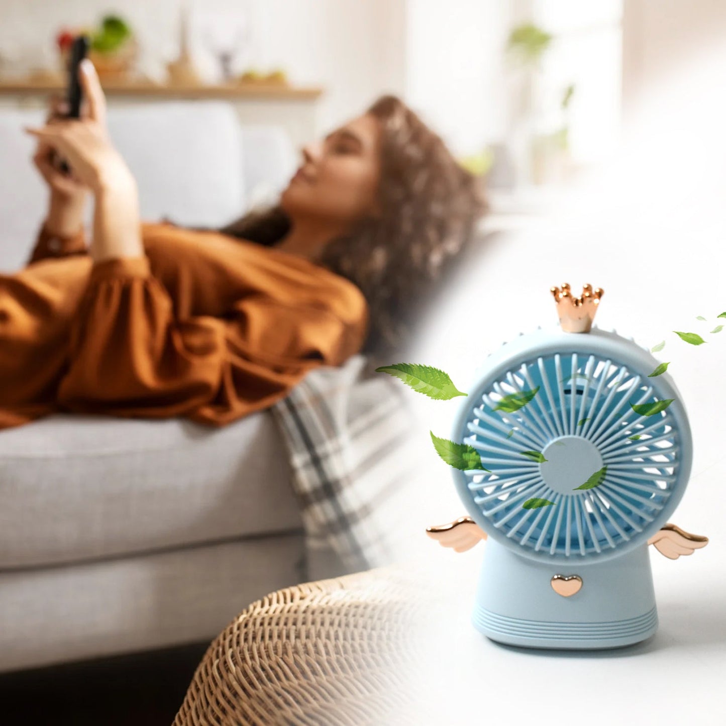 Cute Electric Mini Handheld Fan, Portable USB Rechargeable Mini Fan for Home, Office, Travel and Outdoor Use (1 Pc) - Springkart 