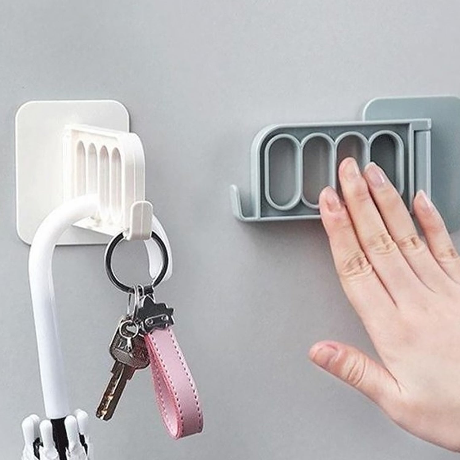 Single door hook for use in multiple areas like bathroom, kitchen, or bedroom.